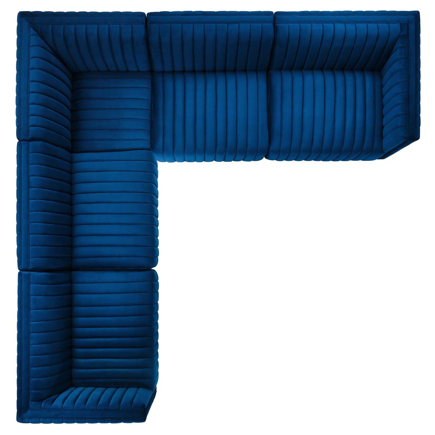 Conjure Channel Tufted Performance Velvet 5-Piece Sectional By Modway - EEI-5849 | Sectional - 58