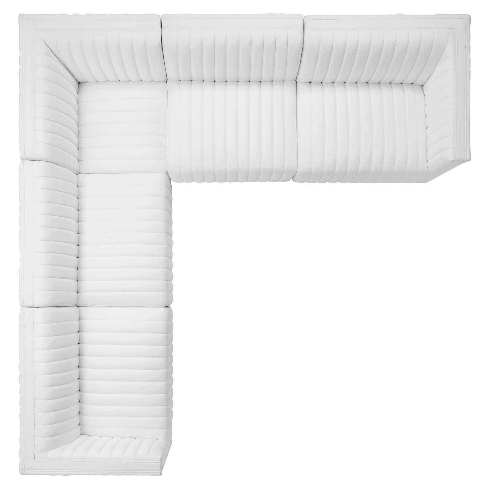 Conjure Channel Tufted Performance Velvet 5-Piece Sectional By Modway - EEI-5849 | Sectional - 74