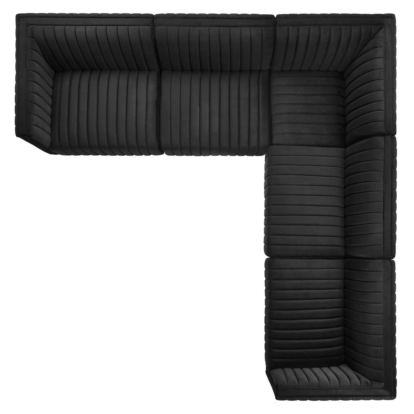 Conjure Channel Tufted Performance Velvet 5-Piece Sectional By Modway - EEI-5850 | Sectional - 10