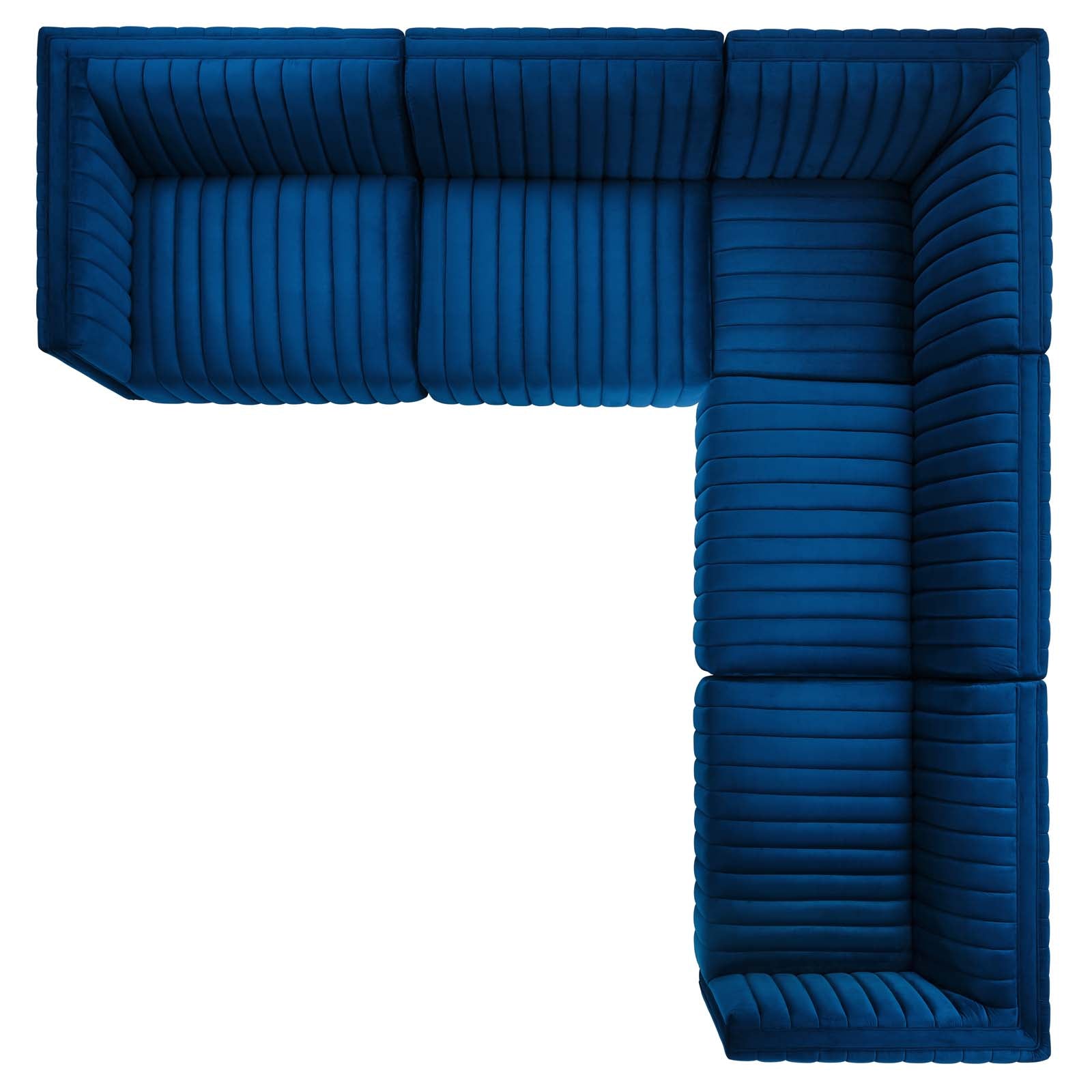 Conjure Channel Tufted Performance Velvet 5-Piece Sectional By Modway - EEI-5850 | Sectional - 58