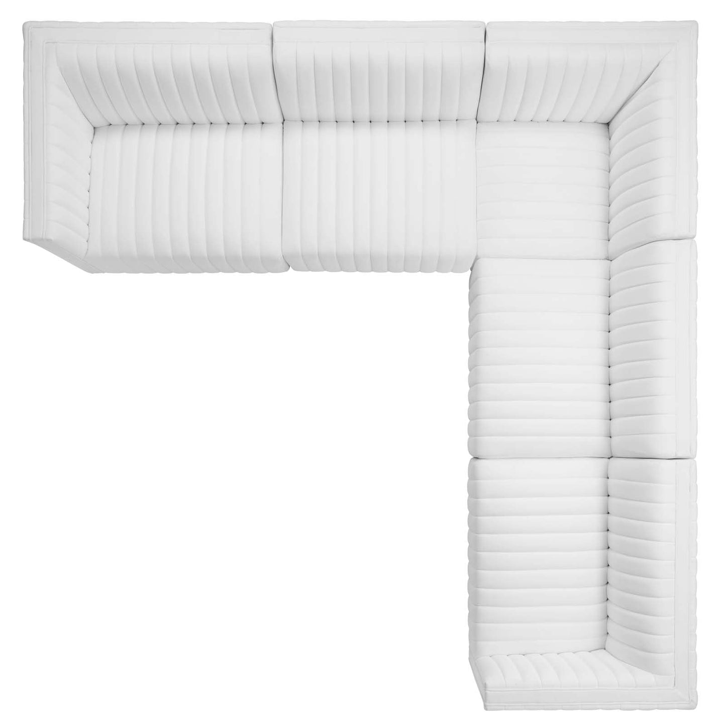 Conjure Channel Tufted Performance Velvet 5-Piece Sectional By Modway - EEI-5850 | Sectional - 74