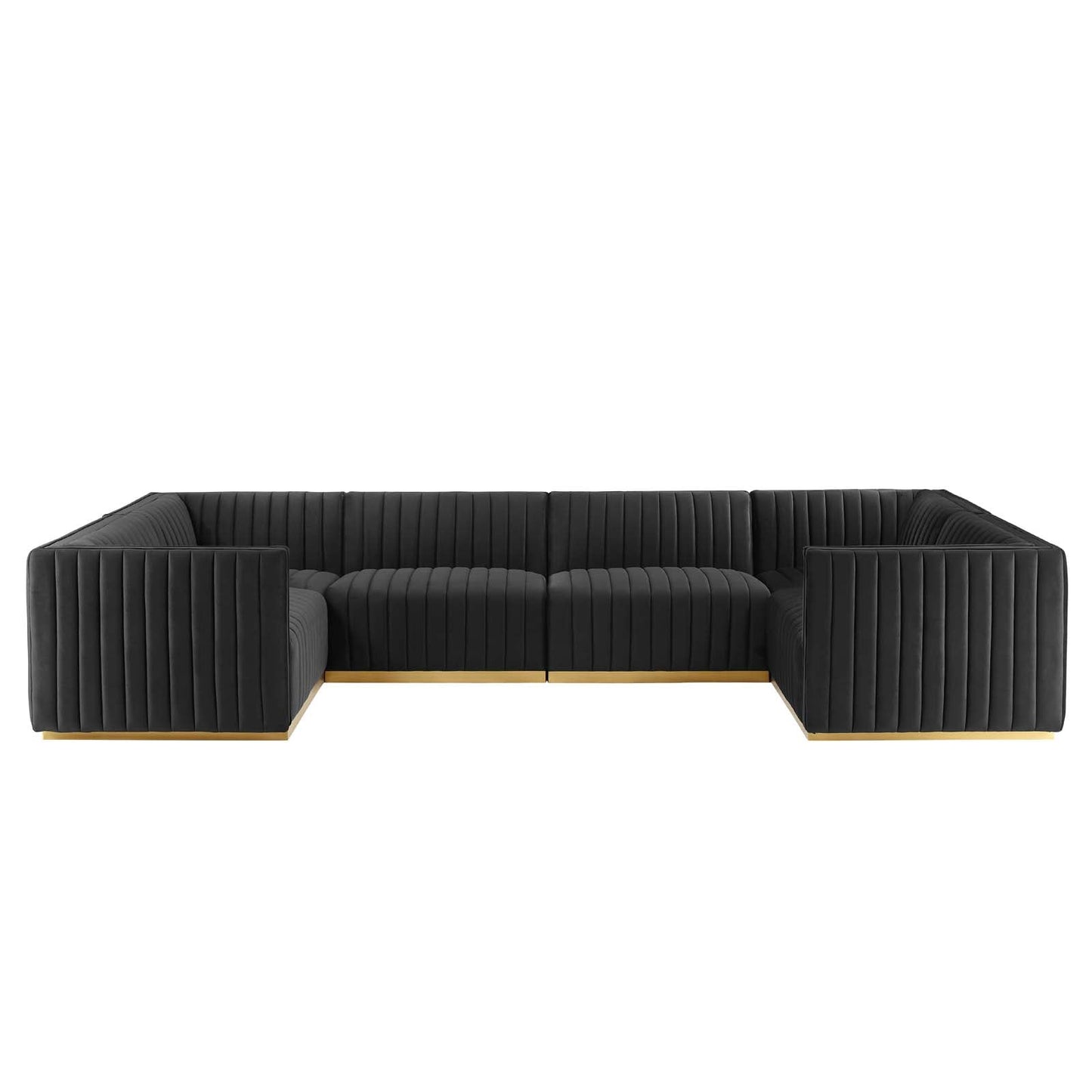Conjure Channel Tufted Performance Velvet 6-Piece U-Shaped Sectional By Modway - EEI-5851 | Sectional