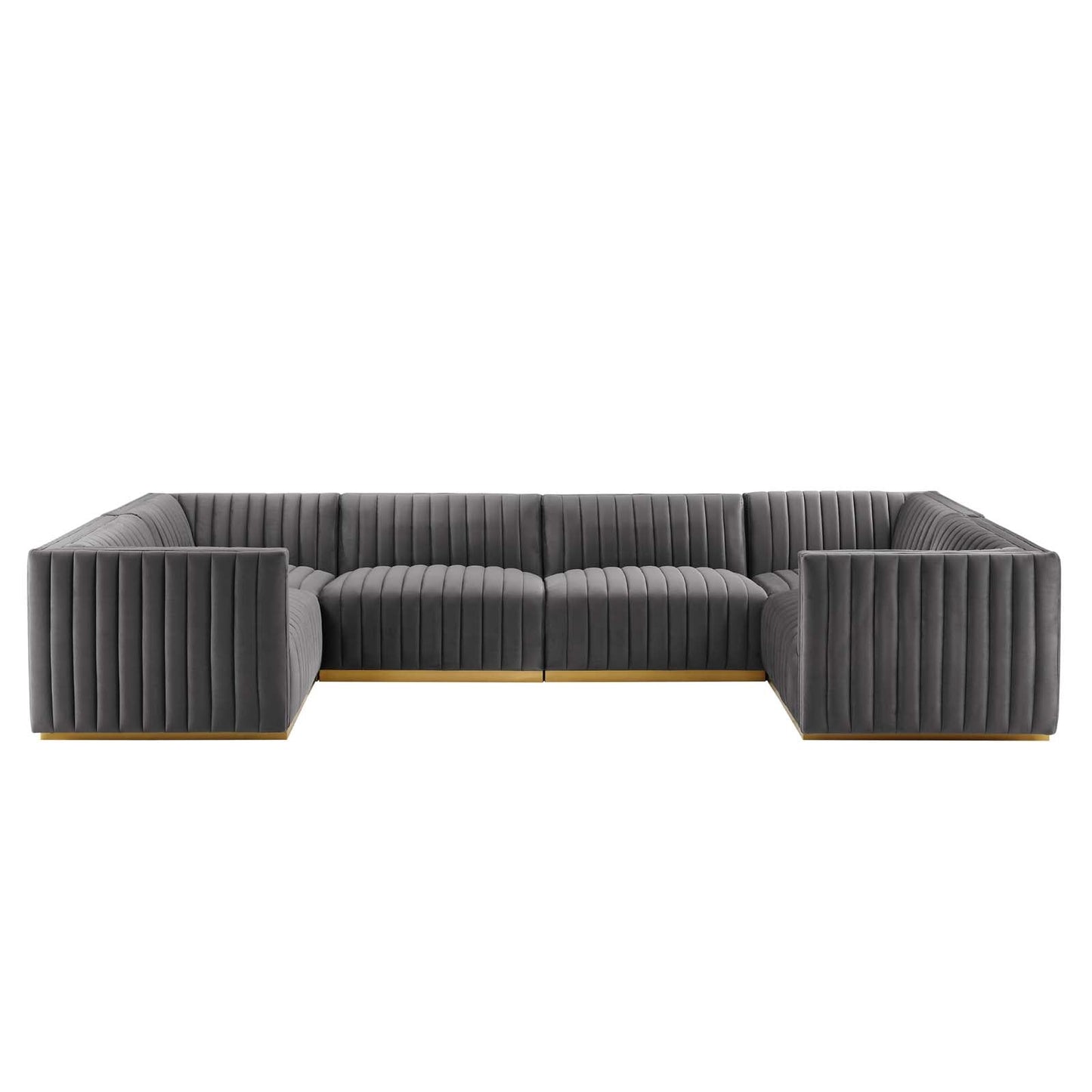 Conjure Channel Tufted Performance Velvet 6-Piece U-Shaped Sectional By Modway - EEI-5851 | Sectional - 33