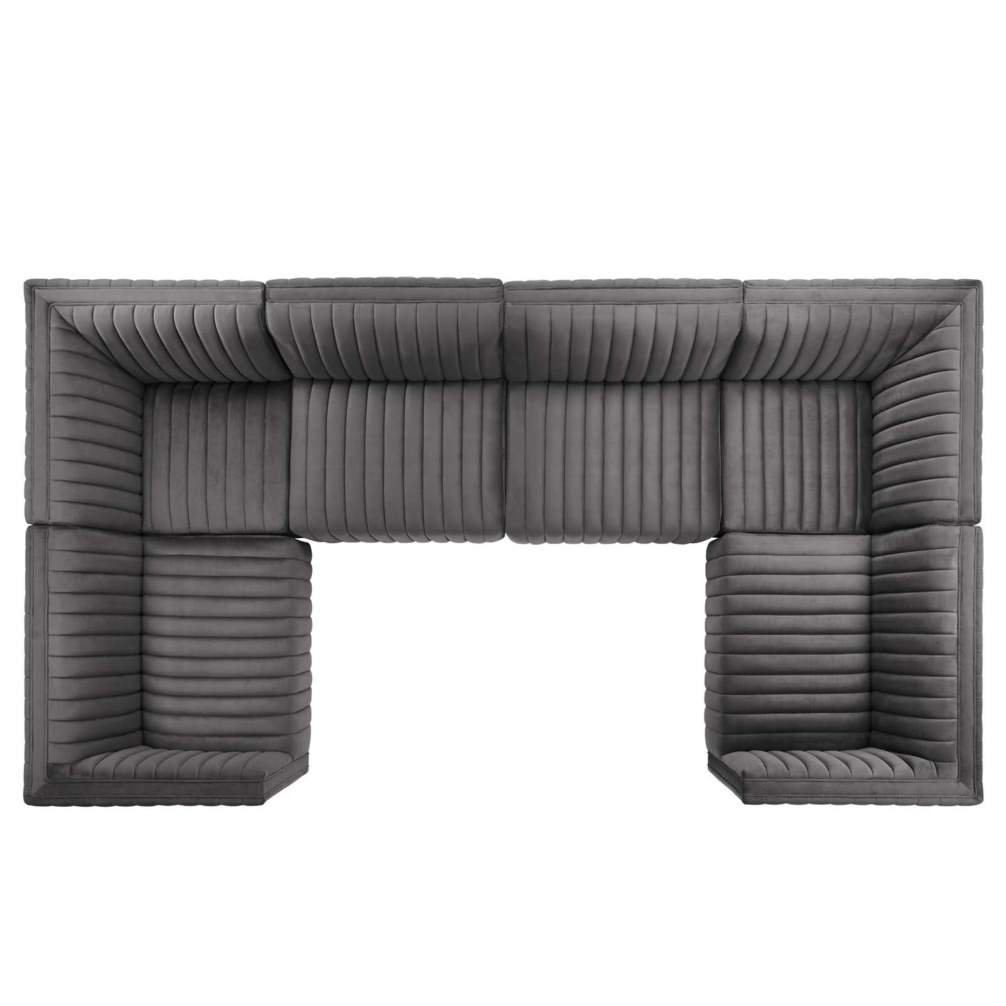 Conjure Channel Tufted Performance Velvet 6-Piece U-Shaped Sectional By Modway - EEI-5851 | Sectional - 42