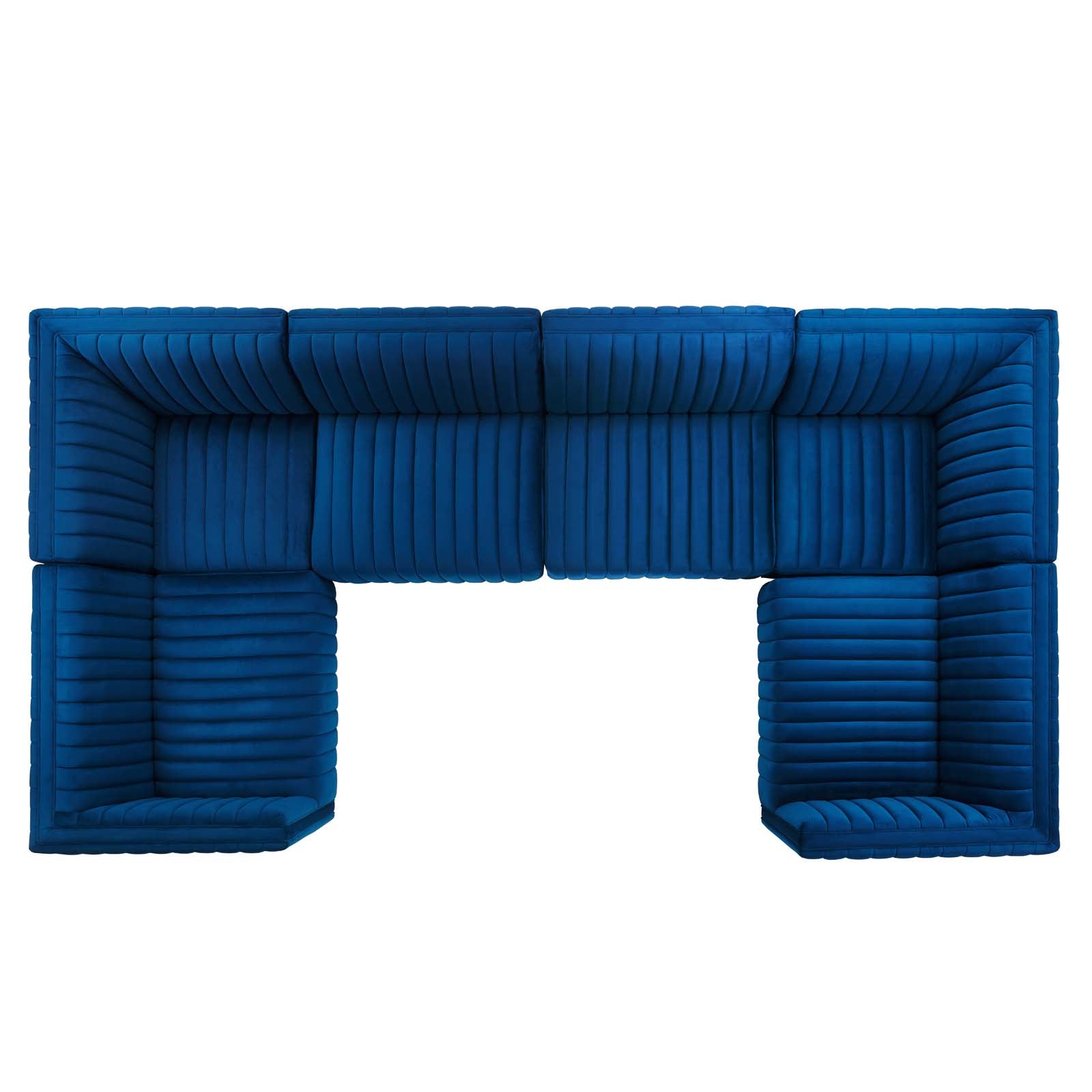 Conjure Channel Tufted Performance Velvet 6-Piece U-Shaped Sectional By Modway - EEI-5851 | Sectional - 58