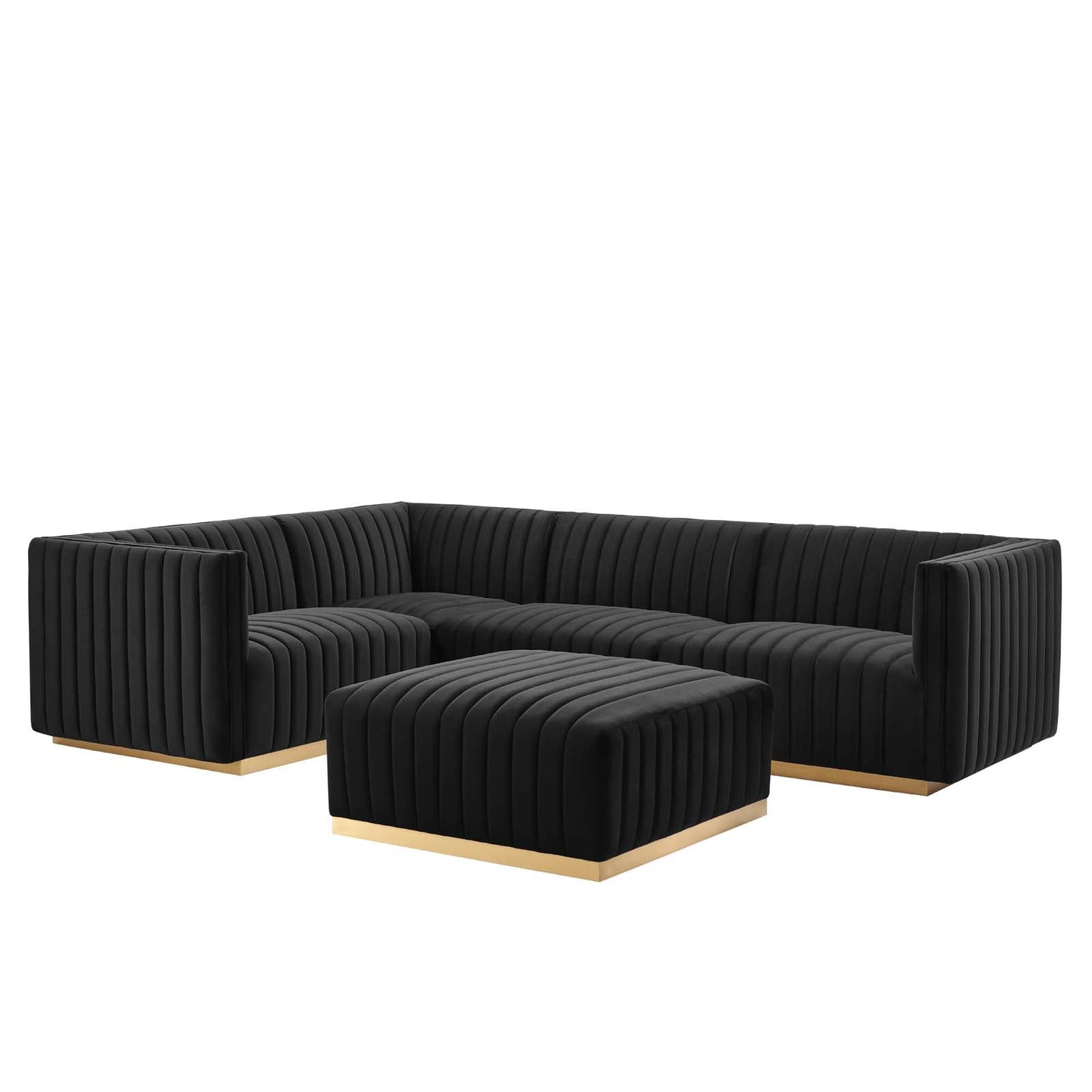 Conjure Channel Tufted Performance Velvet 5-Piece Sectional By Modway - EEI-5852 | Sectional -66