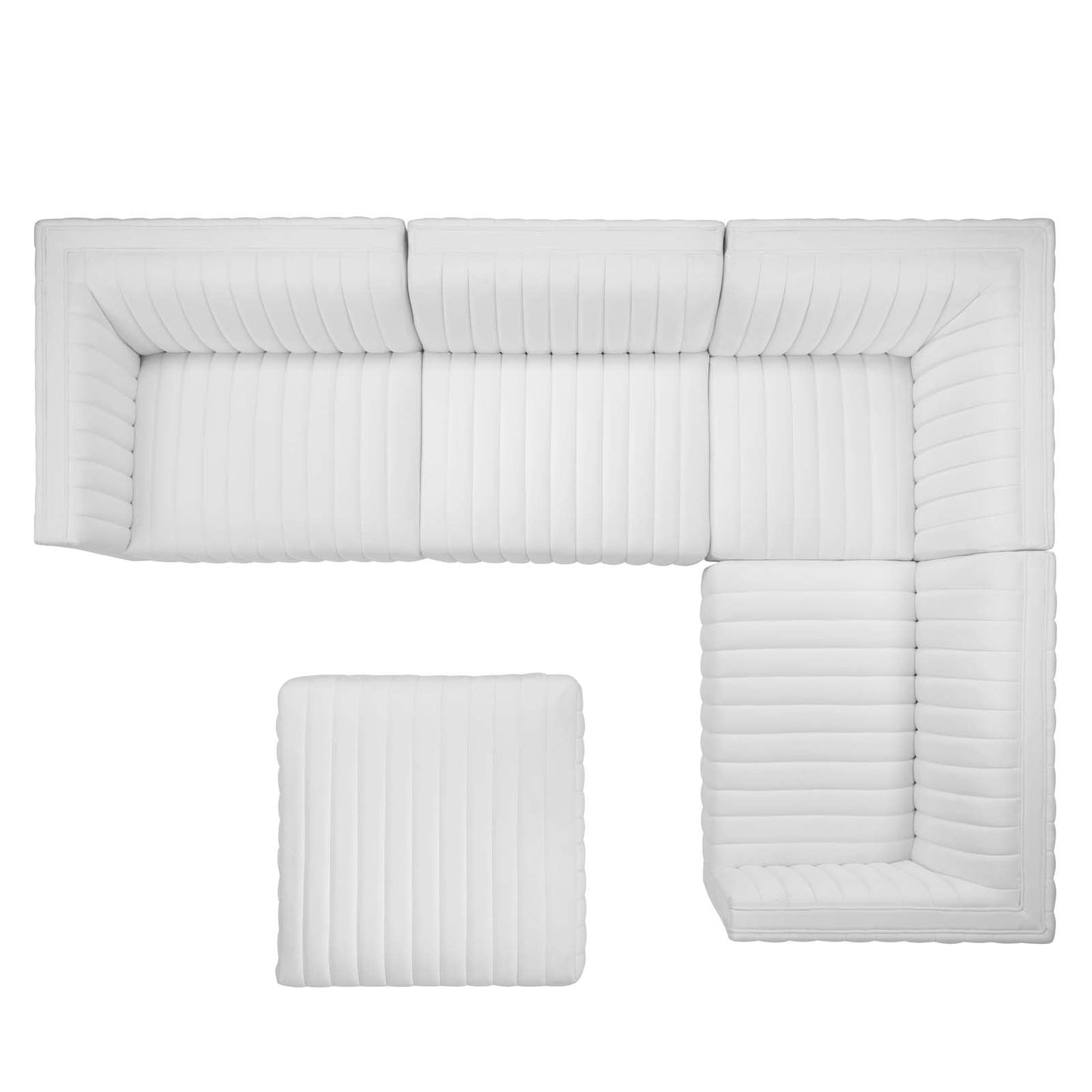 Conjure Channel Tufted Performance Velvet 5-Piece Sectional By Modway - EEI-5852 | Sectional - 58