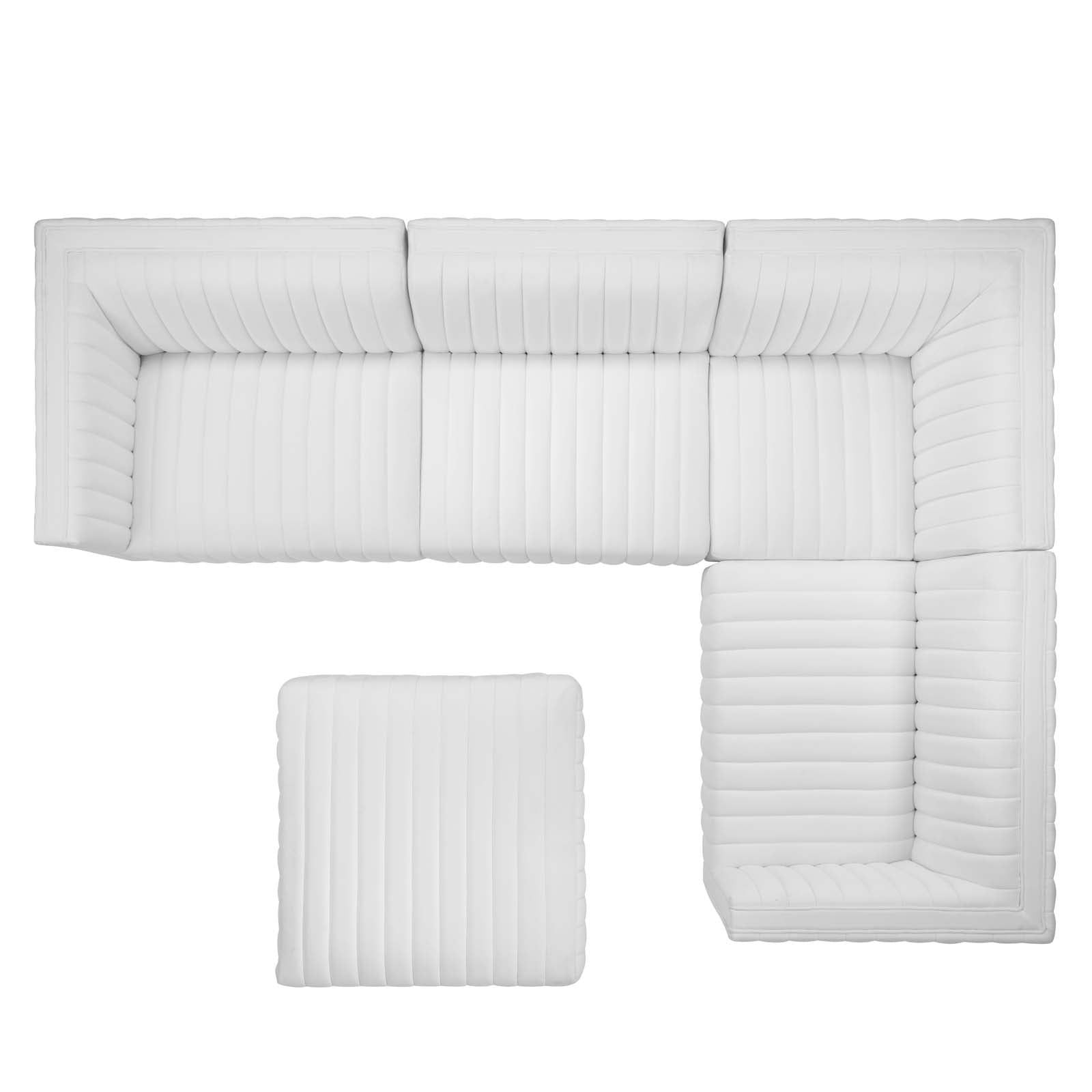 Conjure Channel Tufted Performance Velvet 5-Piece Sectional By Modway - EEI-5852 | Sectional - 58