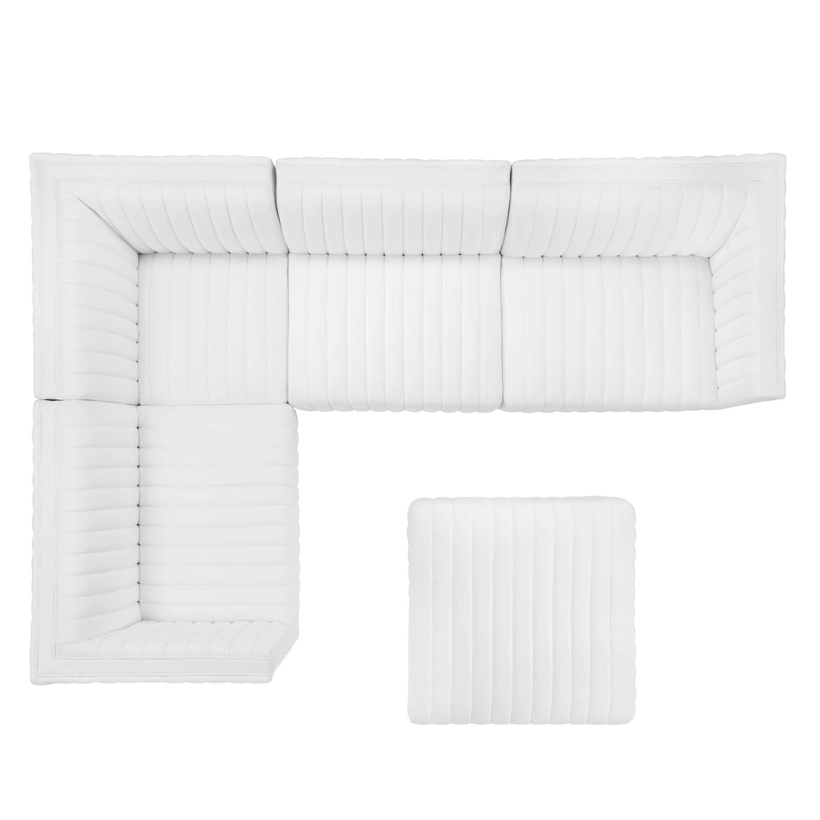 Conjure Channel Tufted Performance Velvet 5-Piece Sectional By Modway - EEI-5853 | Sectional - 74