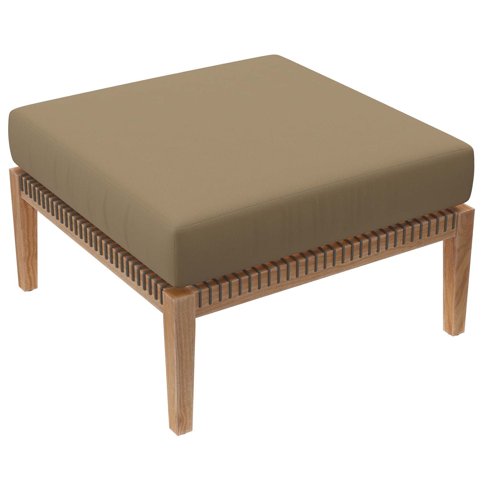 Clearwater Outdoor Patio Teak Wood Ottoman By Modway - EEI-5854 | Outdoor Ottomans - 8
