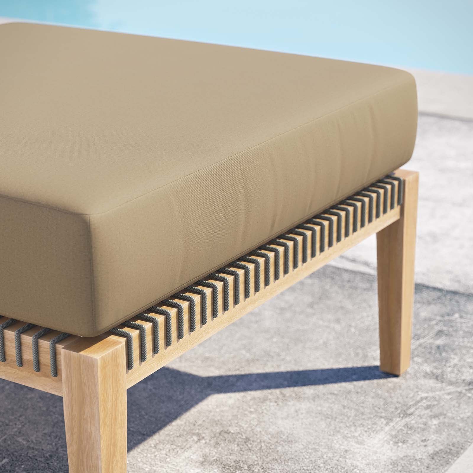 Clearwater Outdoor Patio Teak Wood Ottoman By Modway - EEI-5854 | Outdoor Ottomans - 13