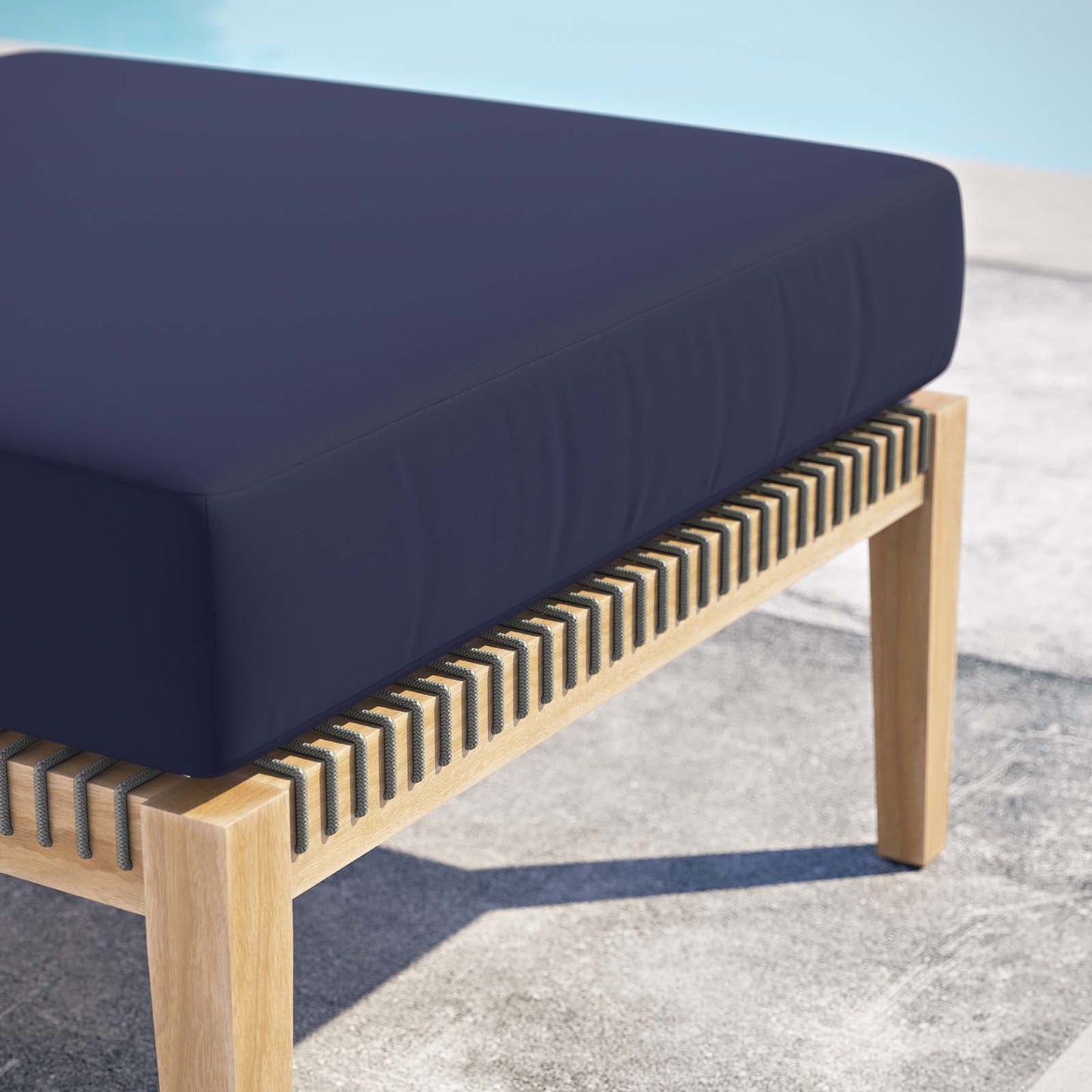 Clearwater Outdoor Patio Teak Wood Ottoman By Modway - EEI-5854 | Outdoor Ottomans - 20