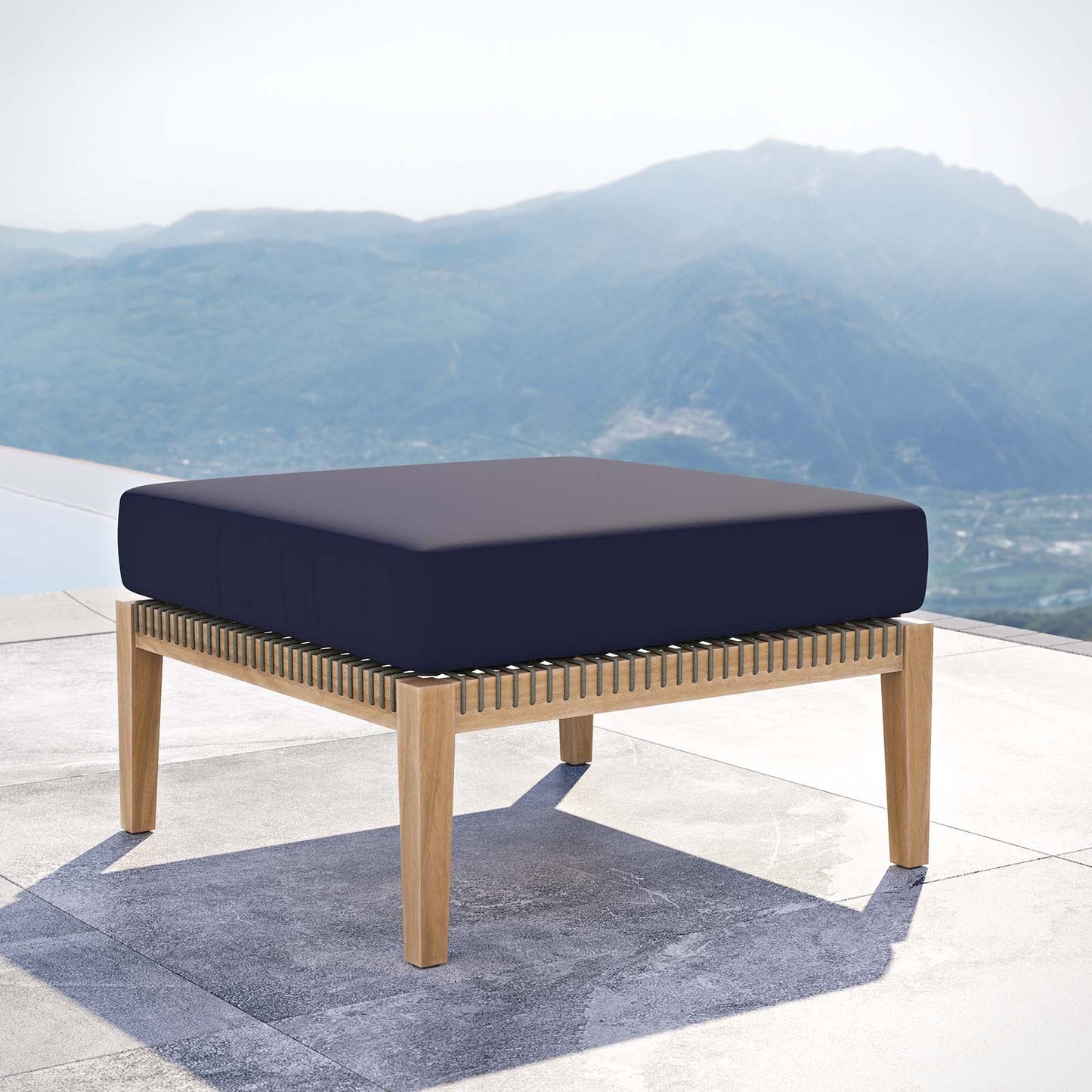 Clearwater Outdoor Patio Teak Wood Ottoman By Modway - EEI-5854 | Outdoor Ottomans - 21