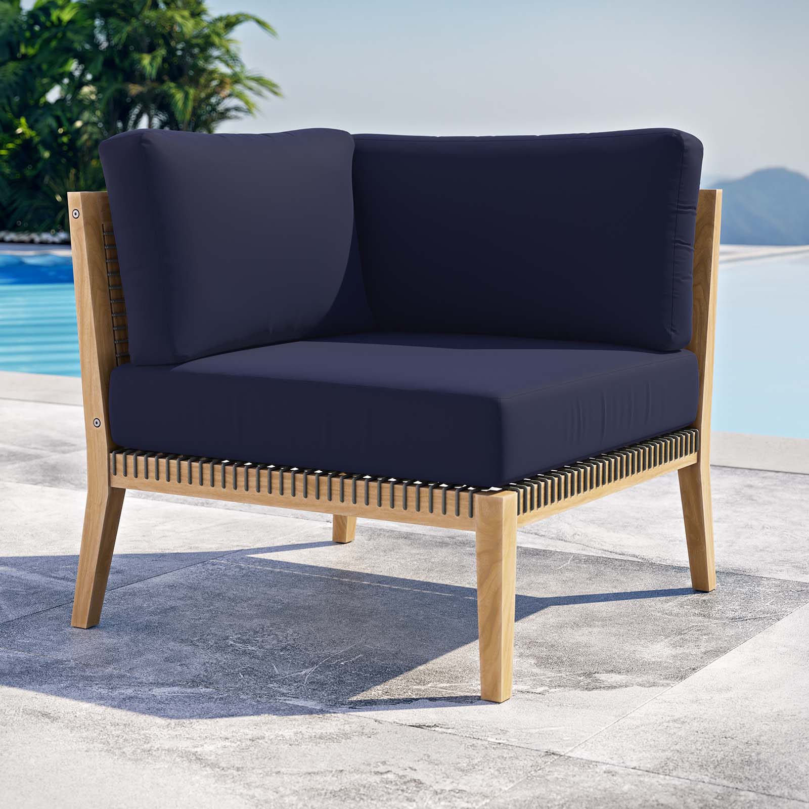Clearwater Outdoor Patio Teak Wood Corner Chair By Modway - EEI-5855 | Outdoor Chairs - 21