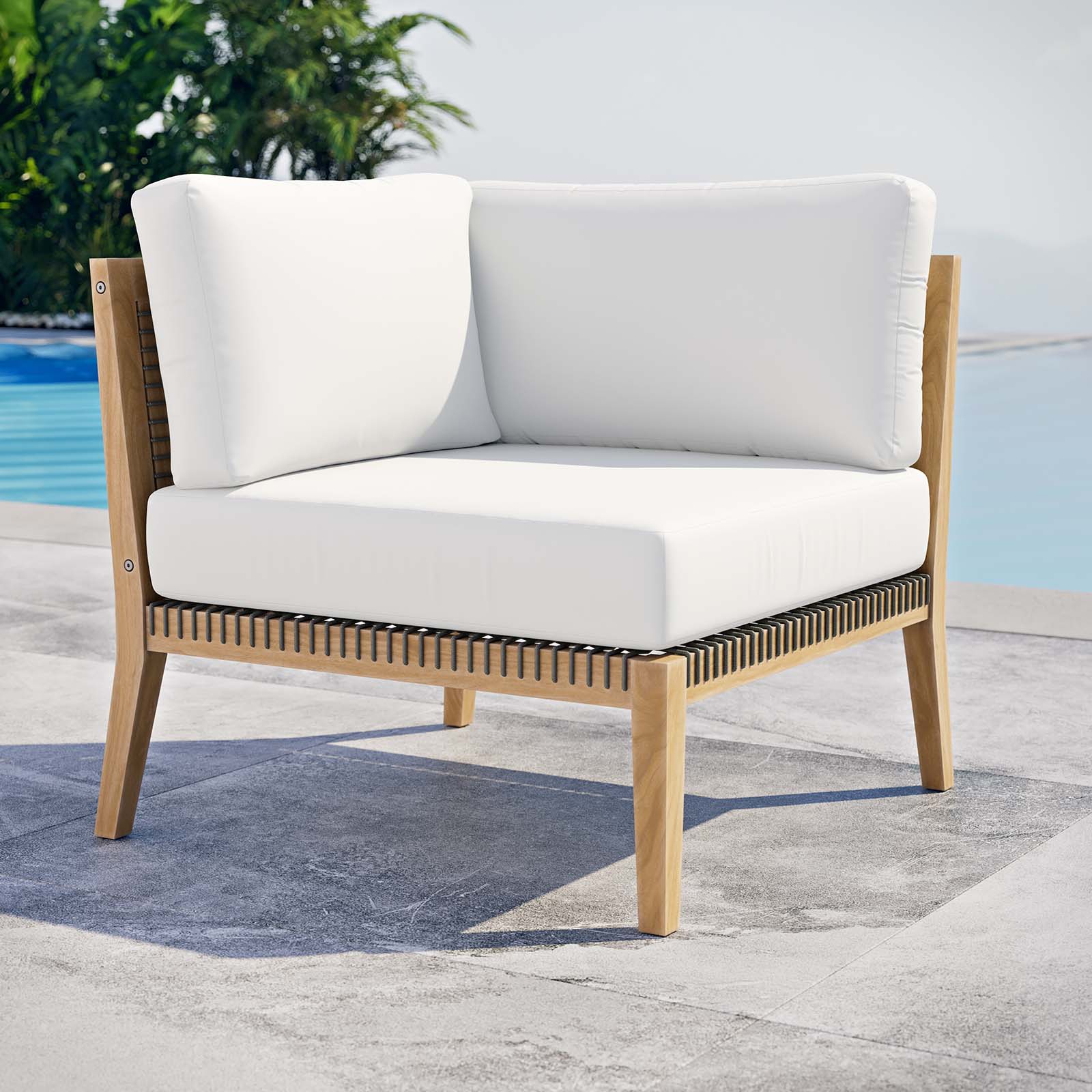 Clearwater Outdoor Patio Teak Wood Corner Chair By Modway - EEI-5855 | Outdoor Chairs - 28