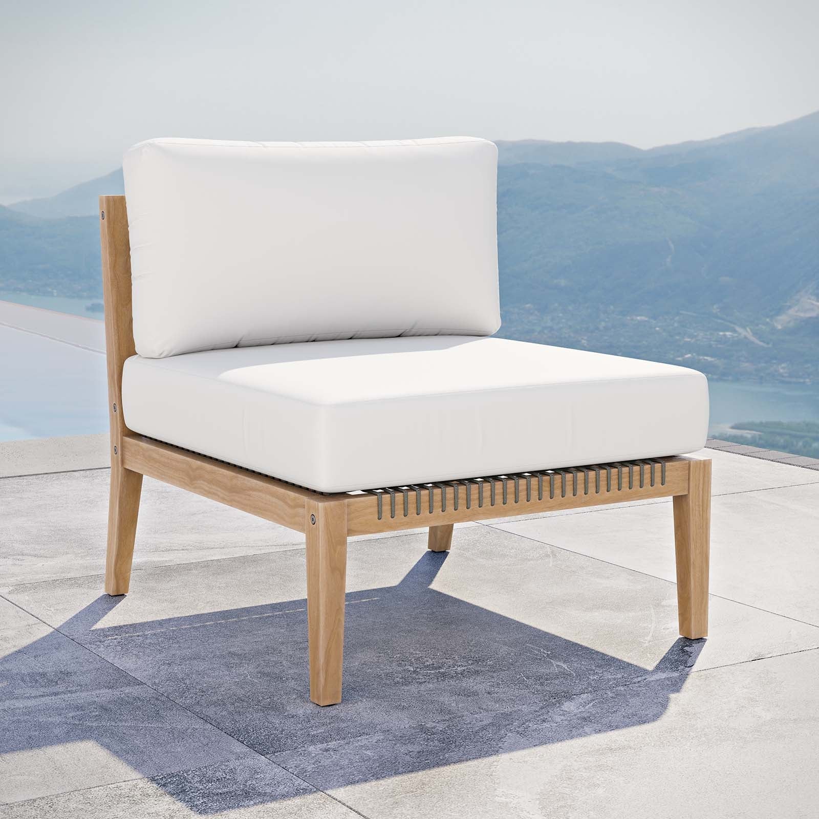 Clearwater Outdoor Patio Teak Wood Armless Chair By Modway - EEI-5856 | Outdoor Chairs - 28