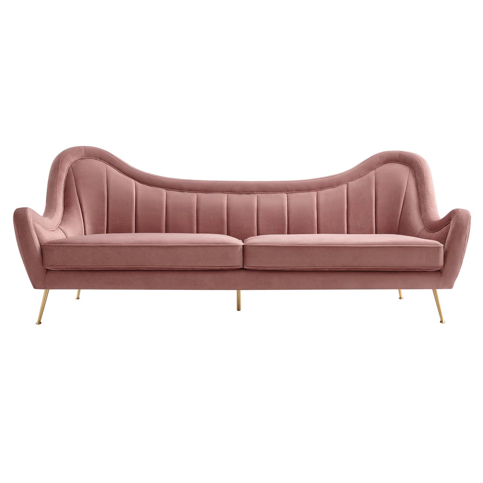 Cheshire Channel Tufted Performance Velvet Sofa By Modway - EEI-5874 | Sofas - 5