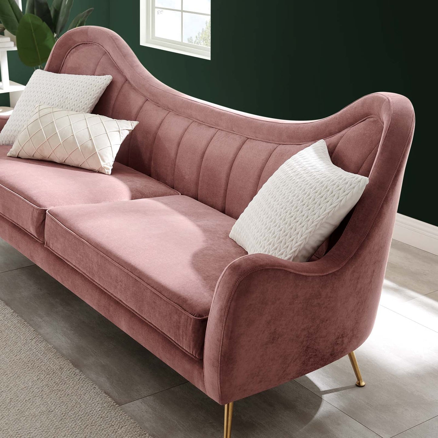 Cheshire Channel Tufted Performance Velvet Sofa By Modway - EEI-5874 | Sofas - 8