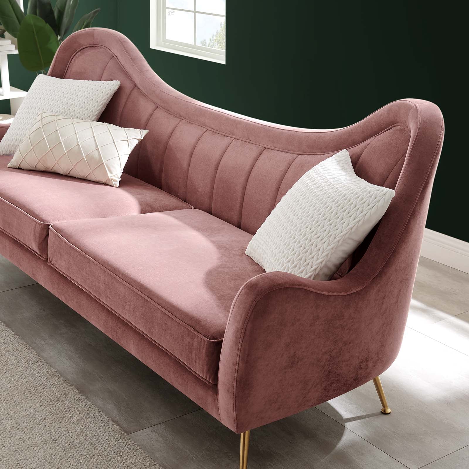Cheshire Channel Tufted Performance Velvet Sofa By Modway - EEI-5874 | Sofas - 8