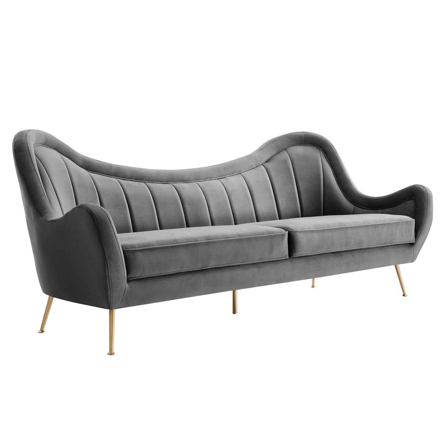 Cheshire Channel Tufted Performance Velvet Sofa By Modway - EEI-5874 | Sofas - 17