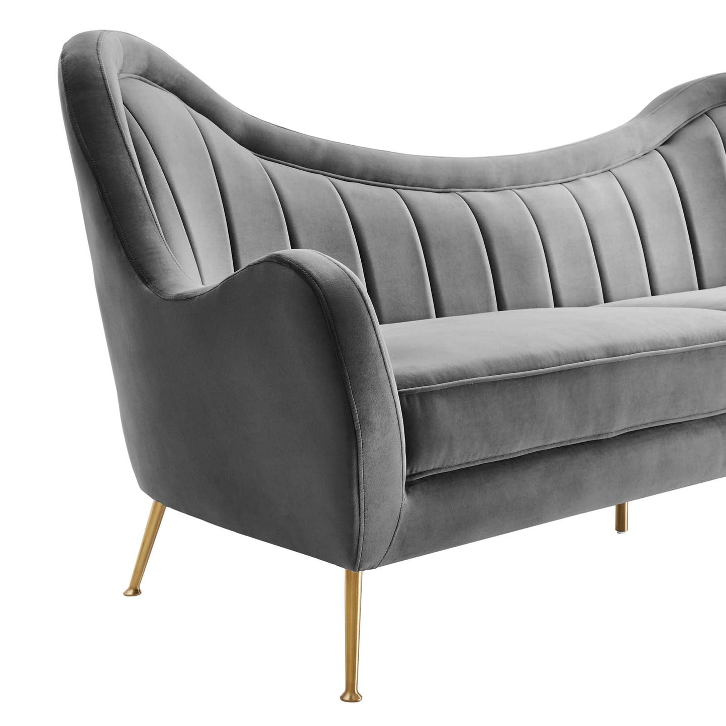 Cheshire Channel Tufted Performance Velvet Sofa By Modway - EEI-5874 | Sofas - 18