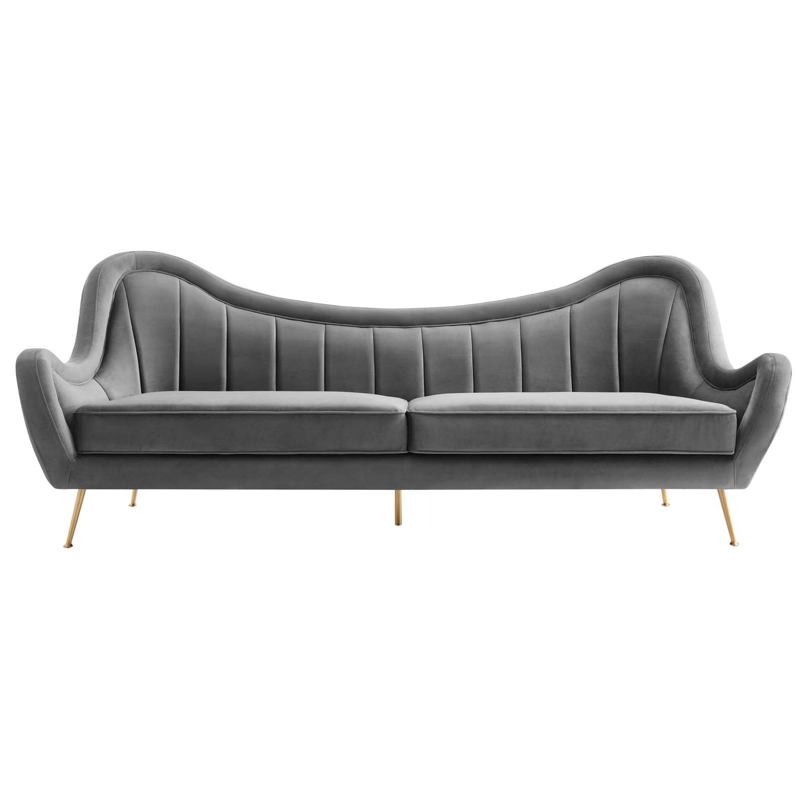 Cheshire Channel Tufted Performance Velvet Sofa By Modway - EEI-5874 | Sofas - 21