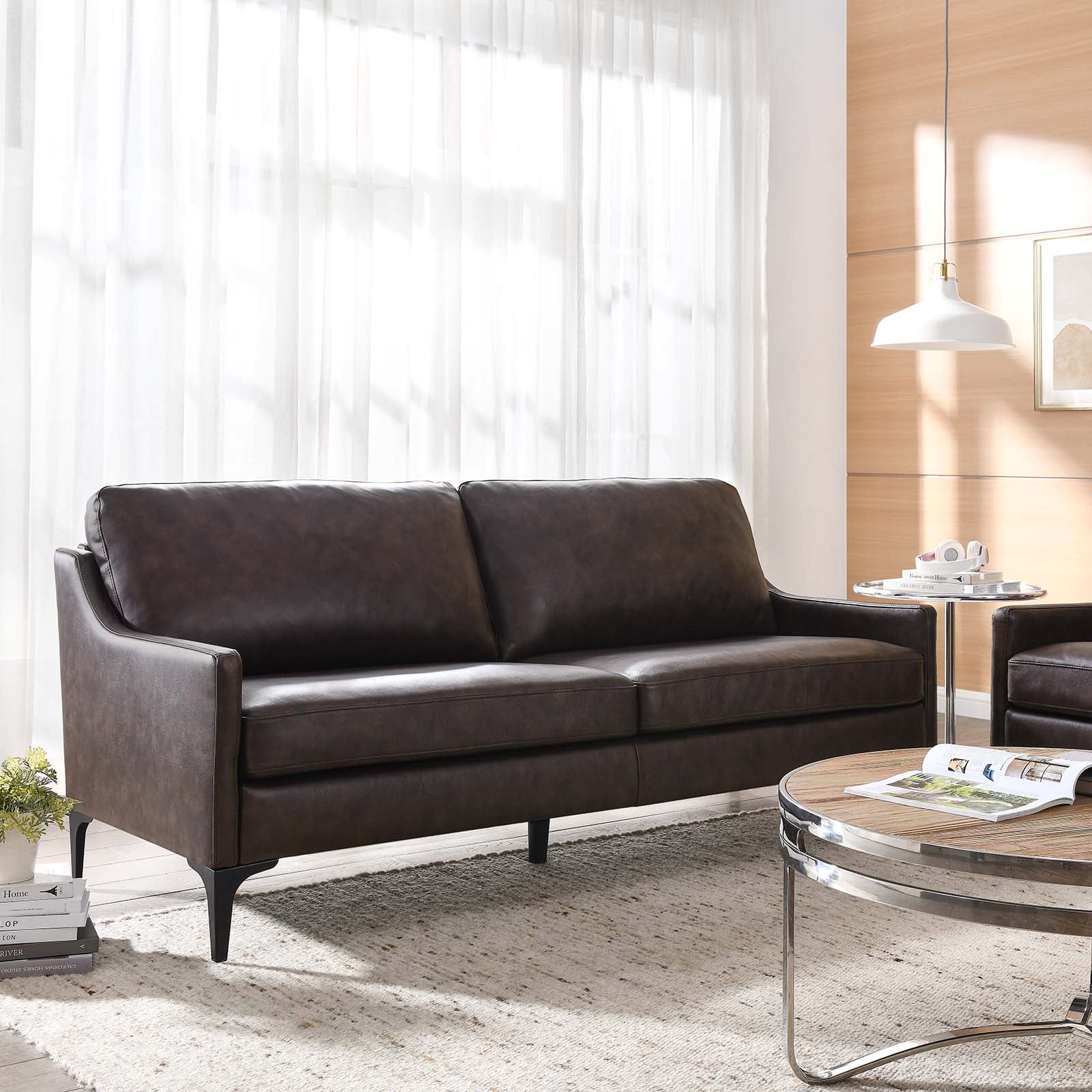 Corland Leather Sofa By Modway - EEI-6018 | Sofas