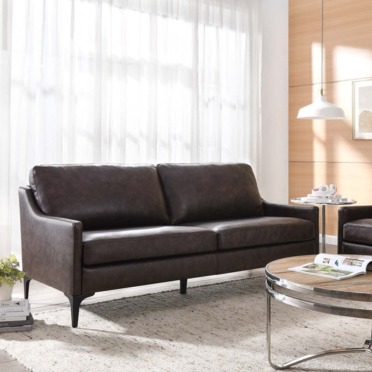 Corland Leather Sofa By Modway - EEI-6018 | Sofas