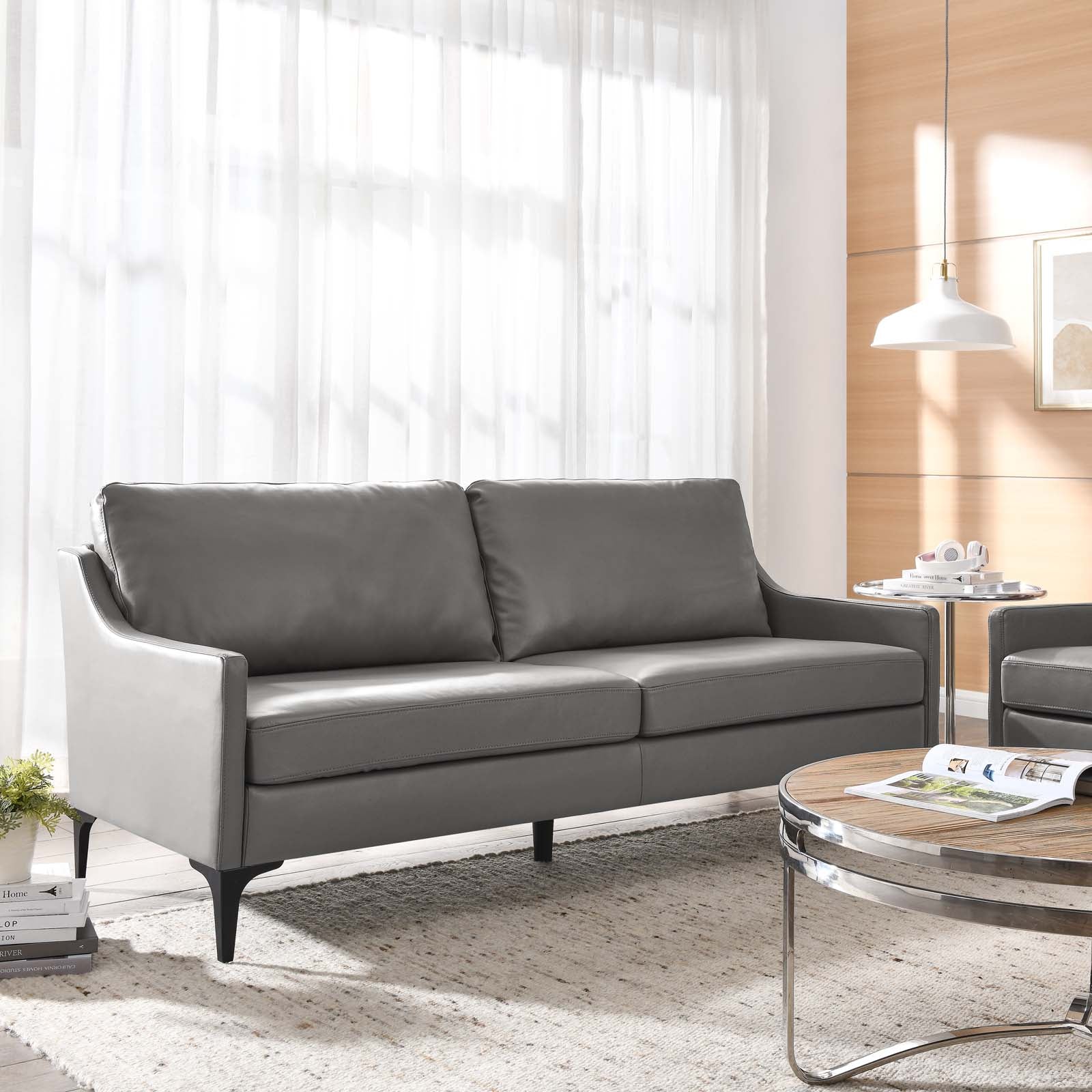 Corland Leather Sofa By Modway - EEI-6018 | Sofas - 16