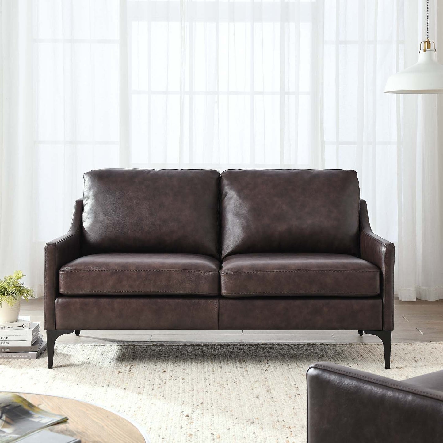 Corland Leather Loveseat By Modway - EEI-6020 | Loveseats - 8