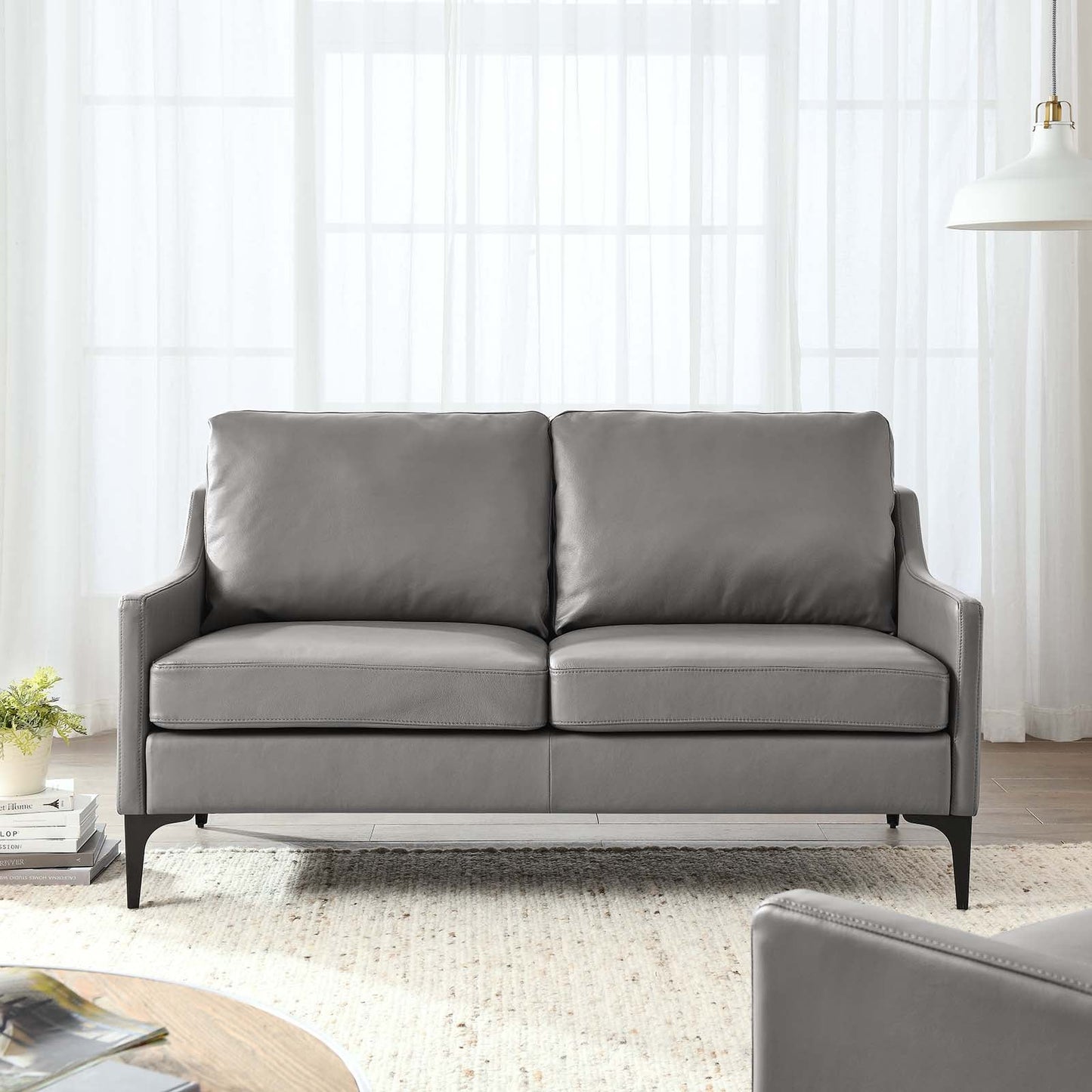 Corland Leather Loveseat By Modway - EEI-6020 | Loveseats - 16