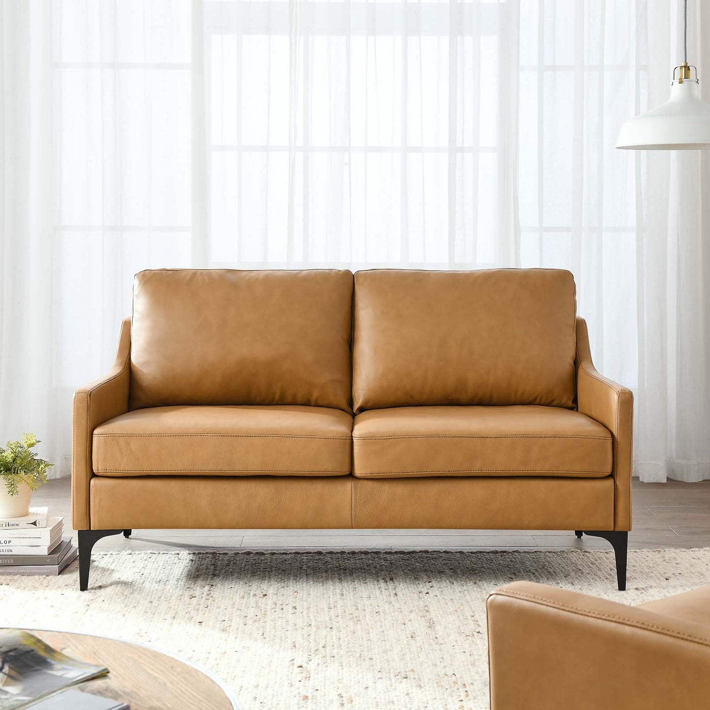 Corland Leather Loveseat By Modway - EEI-6020 | Loveseats - 24