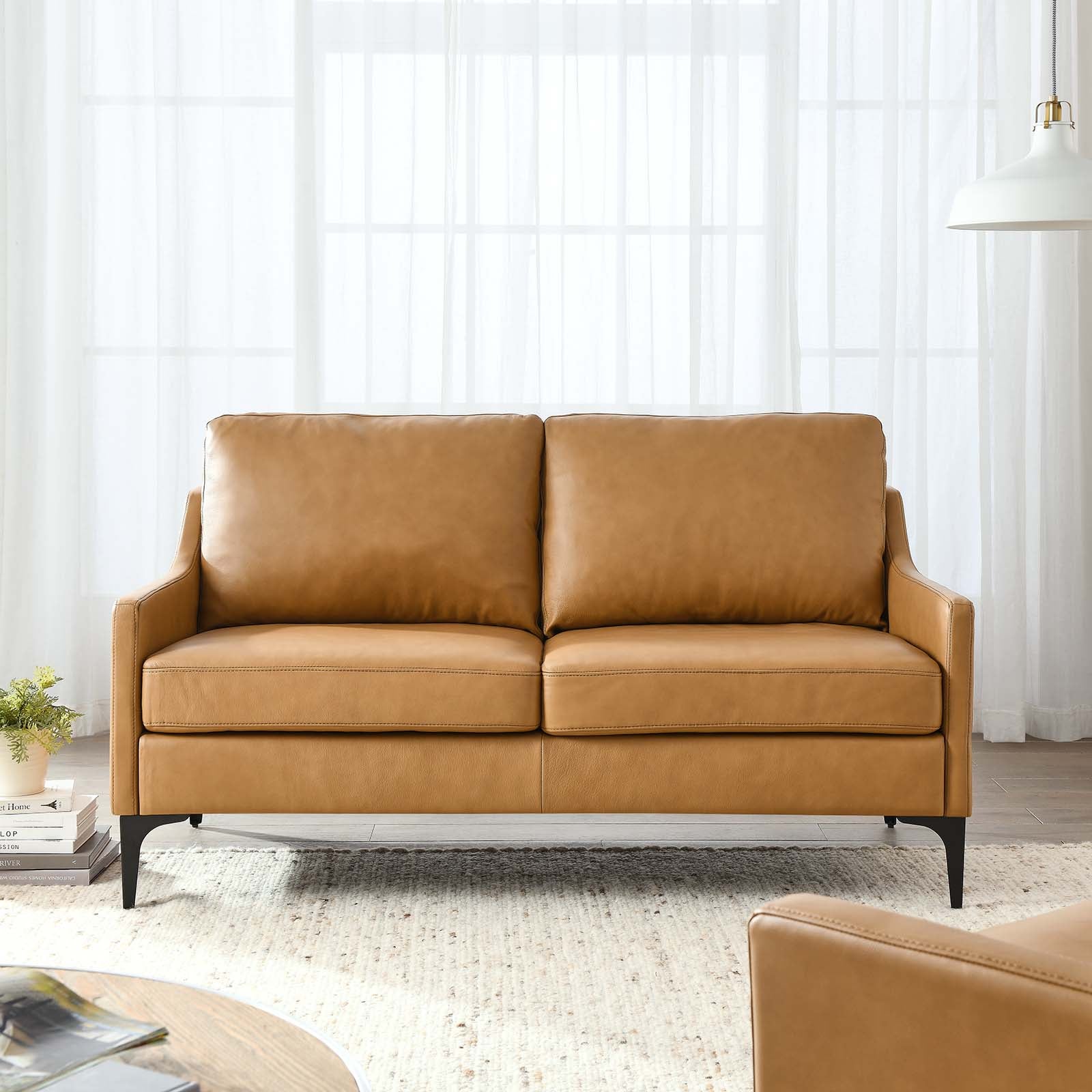 Corland Leather Loveseat By Modway - EEI-6020 | Loveseats - 24