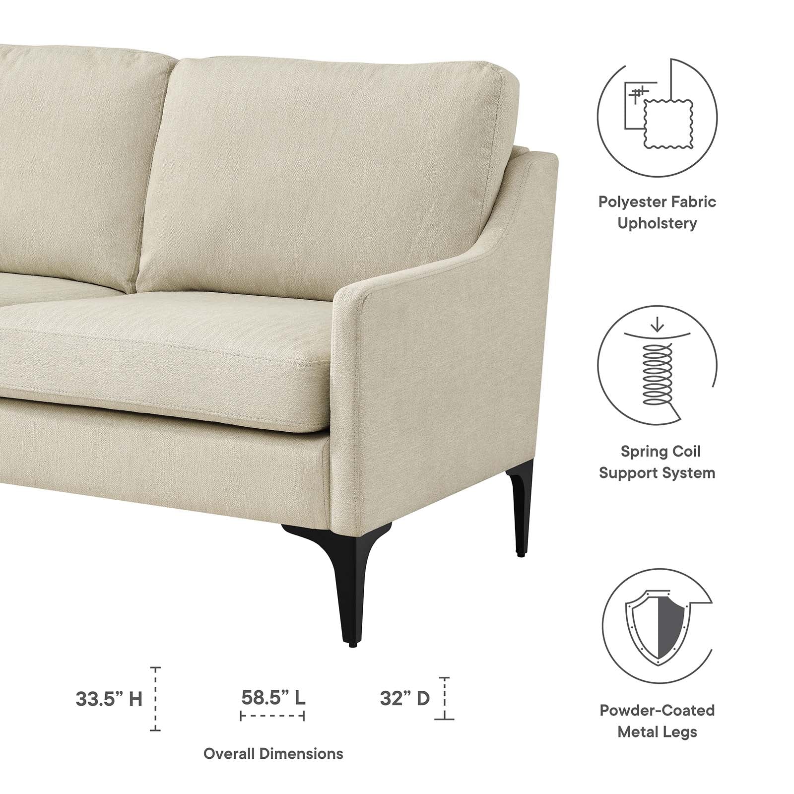 Corland Upholstered Fabric Loveseat By Modway - EEI-6021 | Loveseats - 7