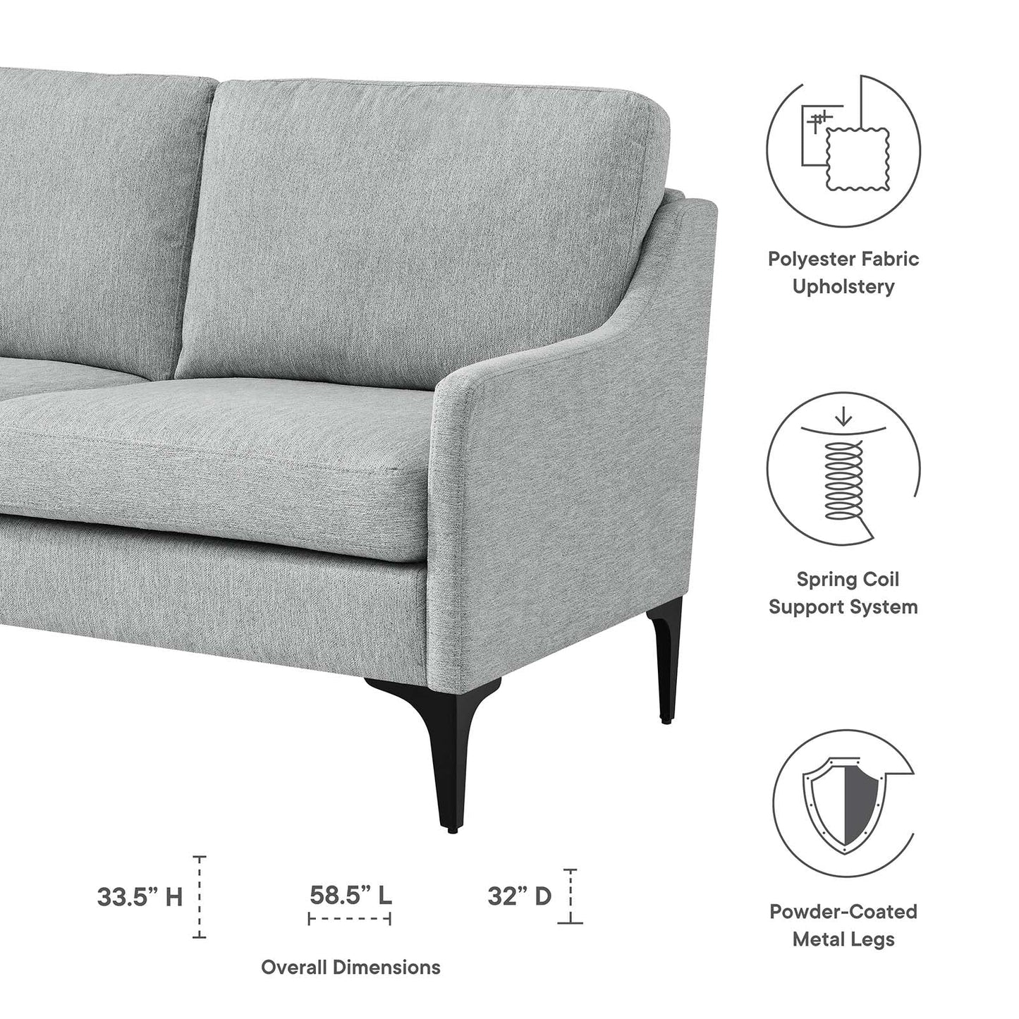 Corland Upholstered Fabric Loveseat By Modway - EEI-6021 | Loveseats - 23