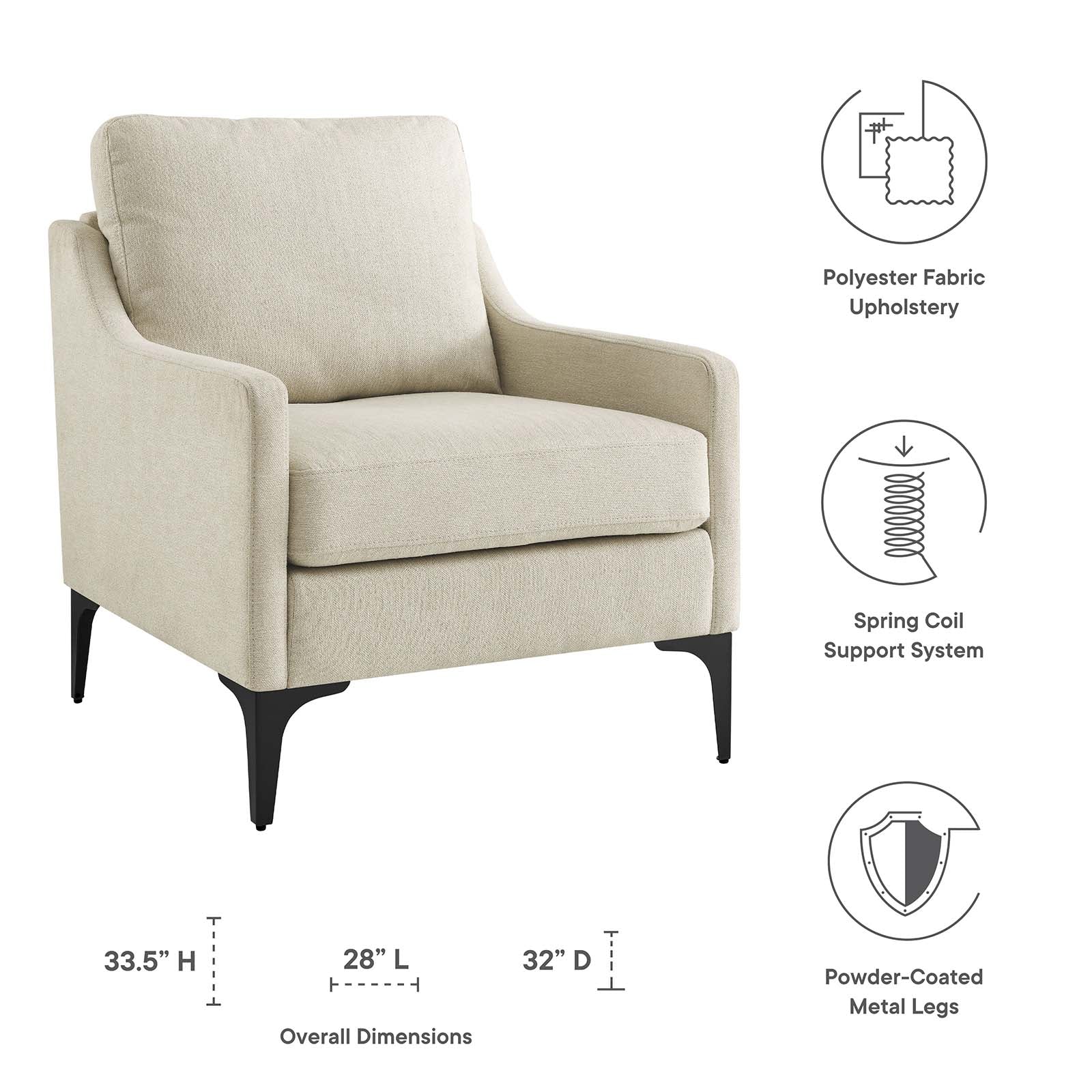 Corland Upholstered Fabric Armchair By Modway - EEI-6023 | Armchairs - 7