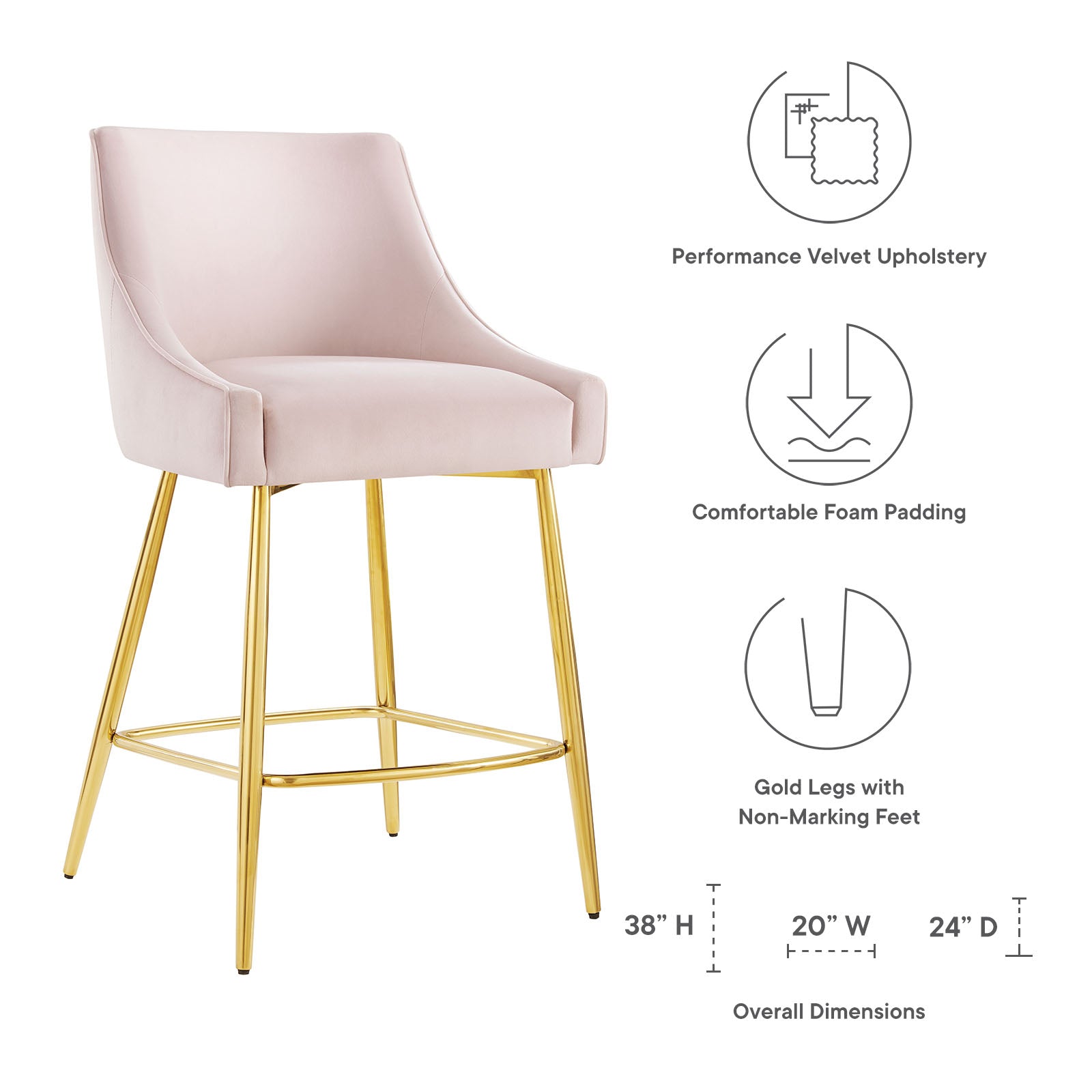 Discern Counter Stools - Set of 2 By Modway | Bar Stools | 