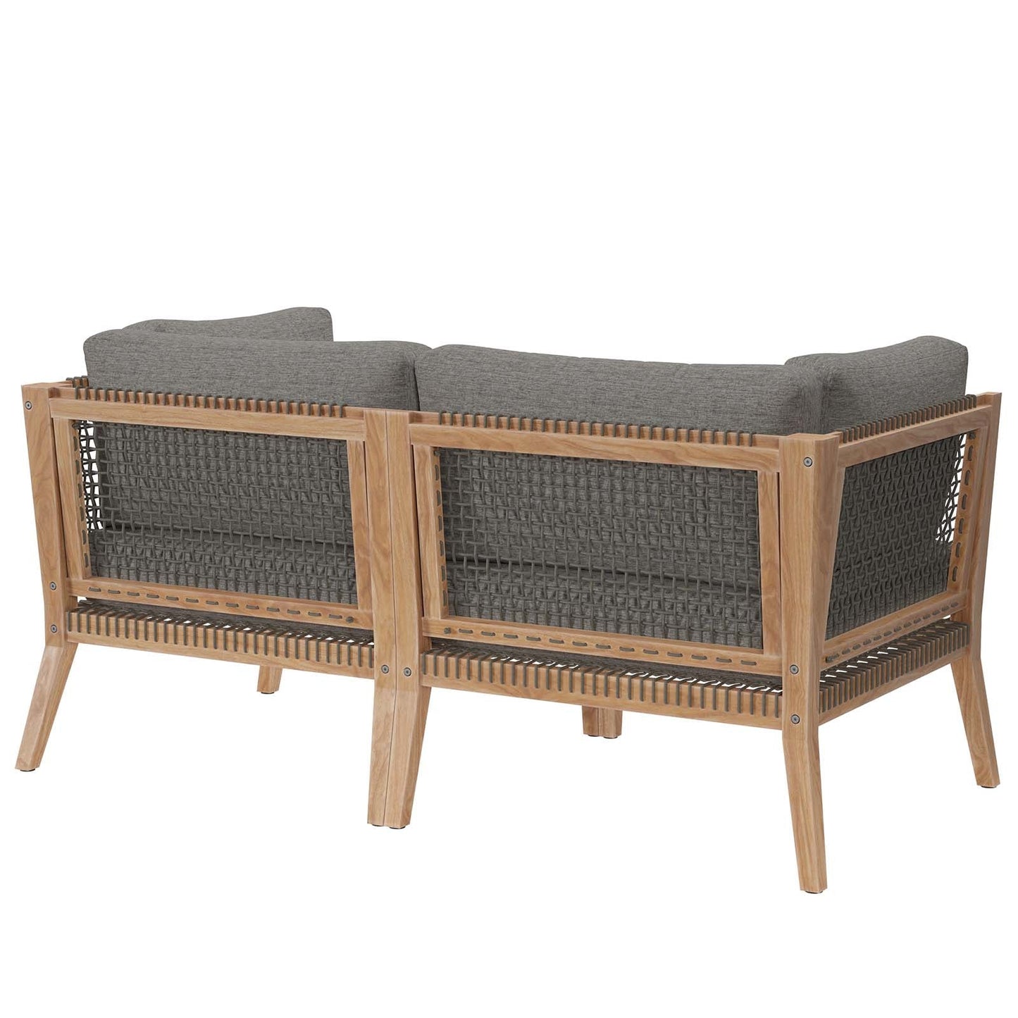 Clearwater Outdoor Patio Teak Wood Loveseat By Modway - EEI-6119 | Outdoor Sofas, Loveseats & Sectionals - 3