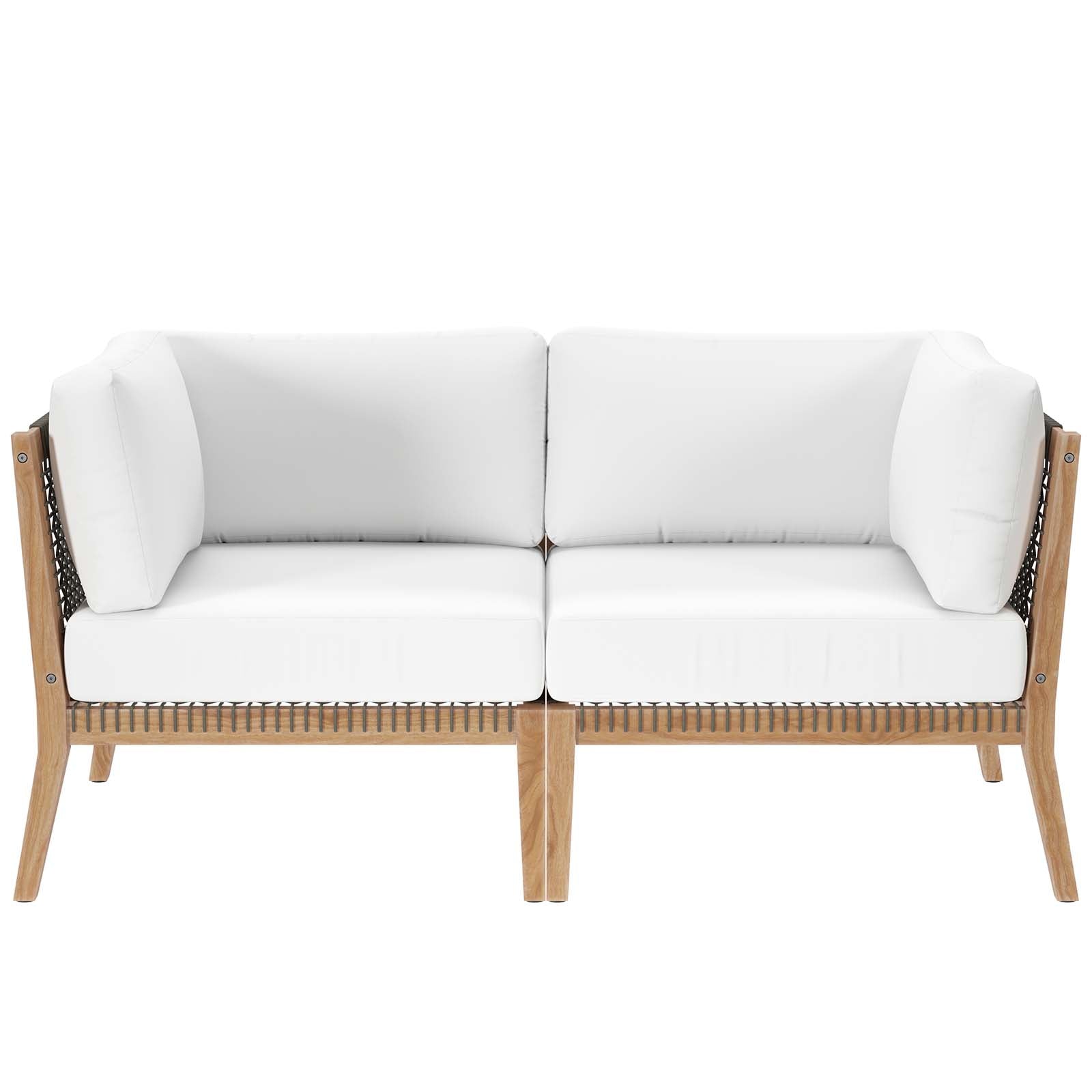 Clearwater Outdoor Patio Teak Wood Loveseat By Modway - EEI-6119 | Outdoor Sofas, Loveseats & Sectionals - 25
