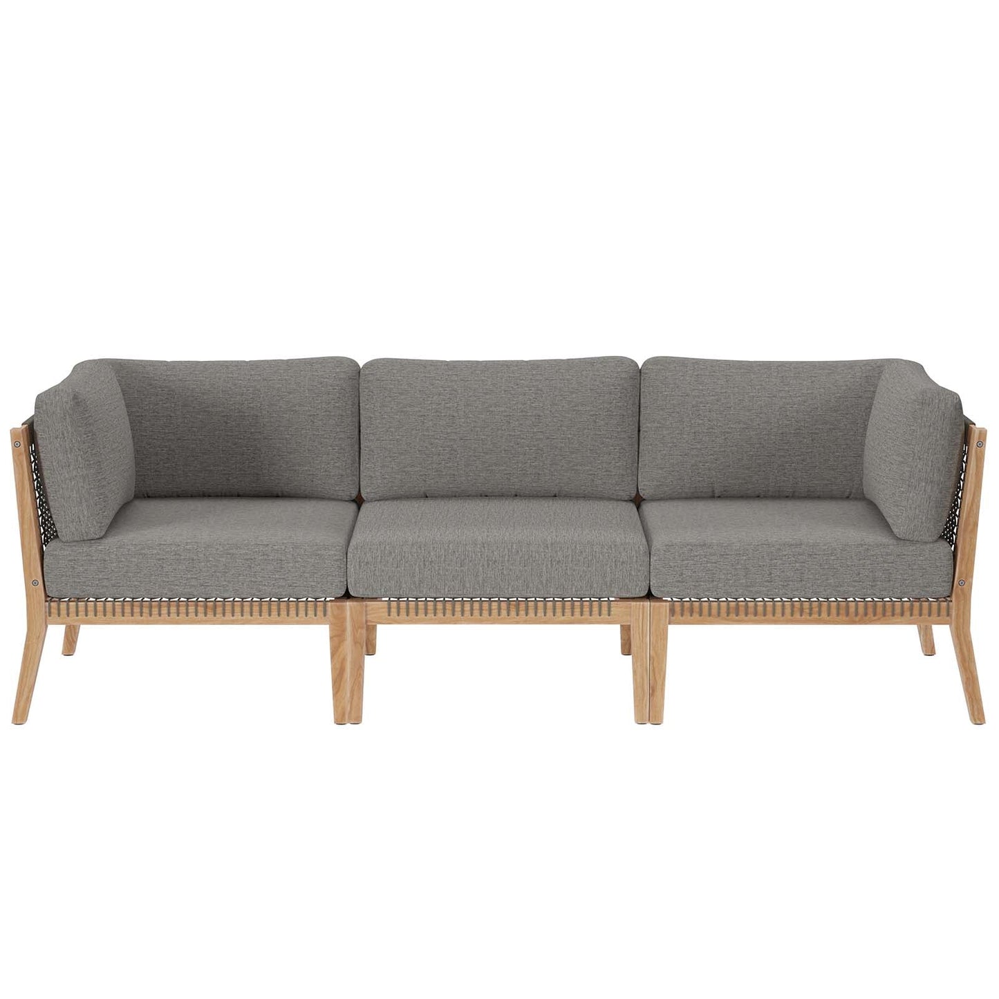 Clearwater Outdoor Patio Teak Wood Sofa By Modway - EEI-6120 | Outdoor Sofas, Loveseats & Sectionals - 2
