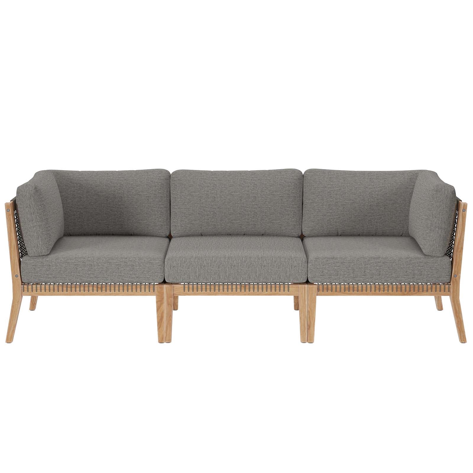 Clearwater Outdoor Patio Teak Wood Sofa By Modway - EEI-6120 | Outdoor Sofas, Loveseats & Sectionals - 2