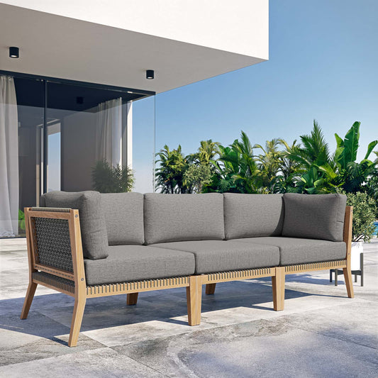 Clearwater Outdoor Patio Teak Wood Sofa By Modway - EEI-6120 | Outdoor Sofas, Loveseats & Sectionals
