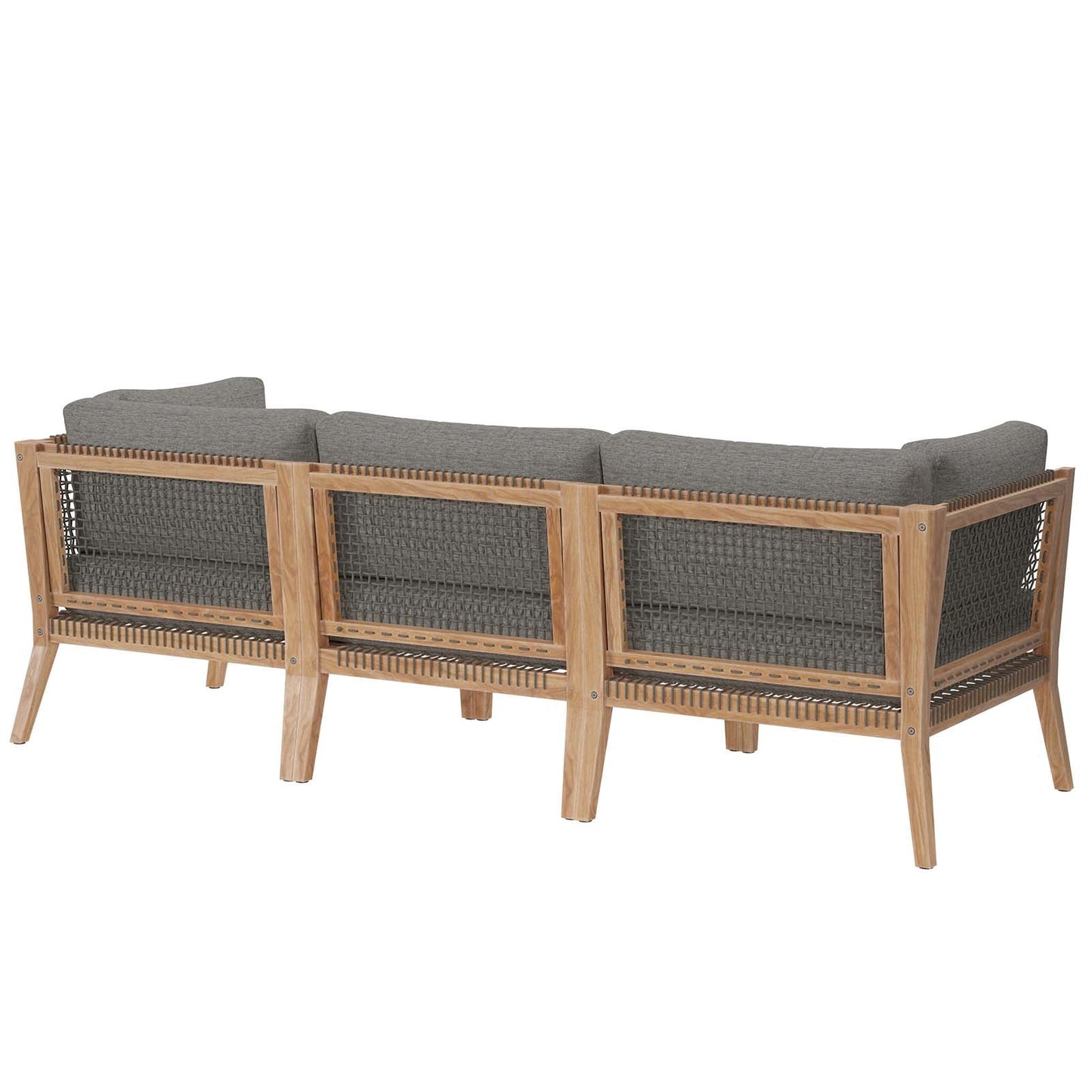 Clearwater Outdoor Patio Teak Wood Sofa By Modway - EEI-6120 | Outdoor Sofas, Loveseats & Sectionals - 4