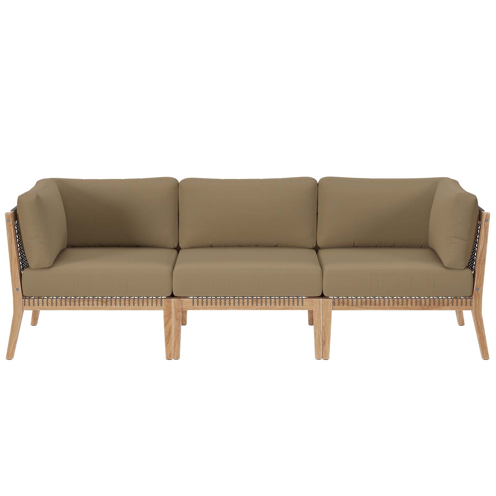 Clearwater Outdoor Patio Teak Wood Sofa By Modway - EEI-6120 | Outdoor Sofas, Loveseats & Sectionals - 11