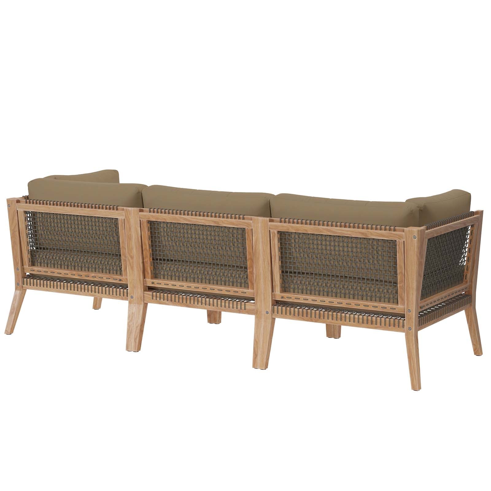 Clearwater Outdoor Patio Teak Wood Sofa By Modway - EEI-6120 | Outdoor Sofas, Loveseats & Sectionals - 14