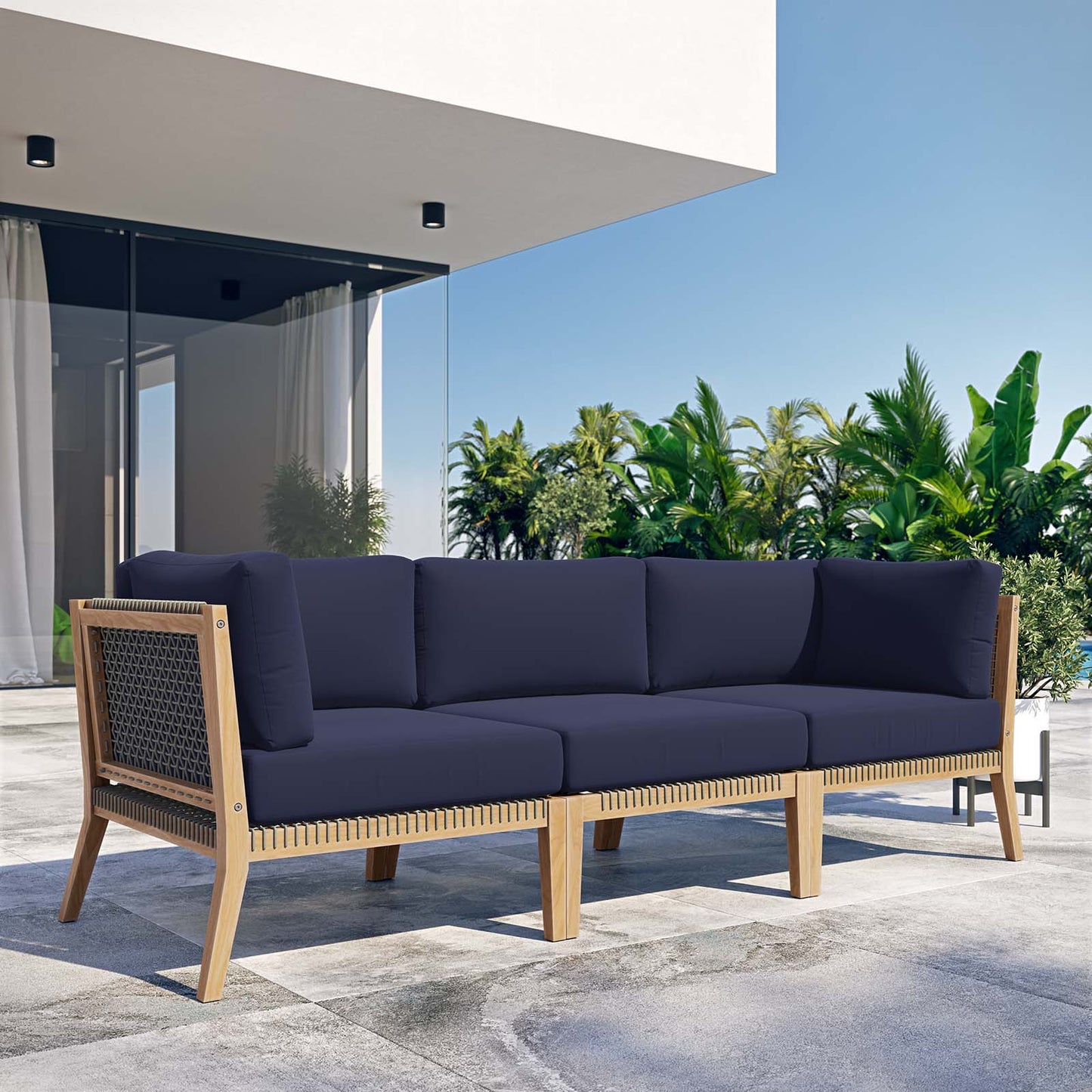Clearwater Outdoor Patio Teak Wood Sofa By Modway - EEI-6120 | Outdoor Sofas, Loveseats & Sectionals - 23