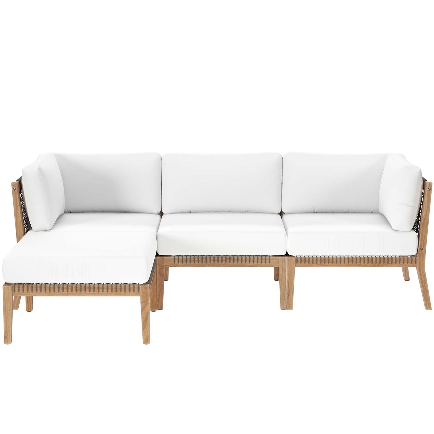 Clearwater Outdoor Patio Teak Wood 4-Piece Sectional Sofa By Modway - EEI-6121 | Outdoor Sofas, Loveseats & Sectionals - 40