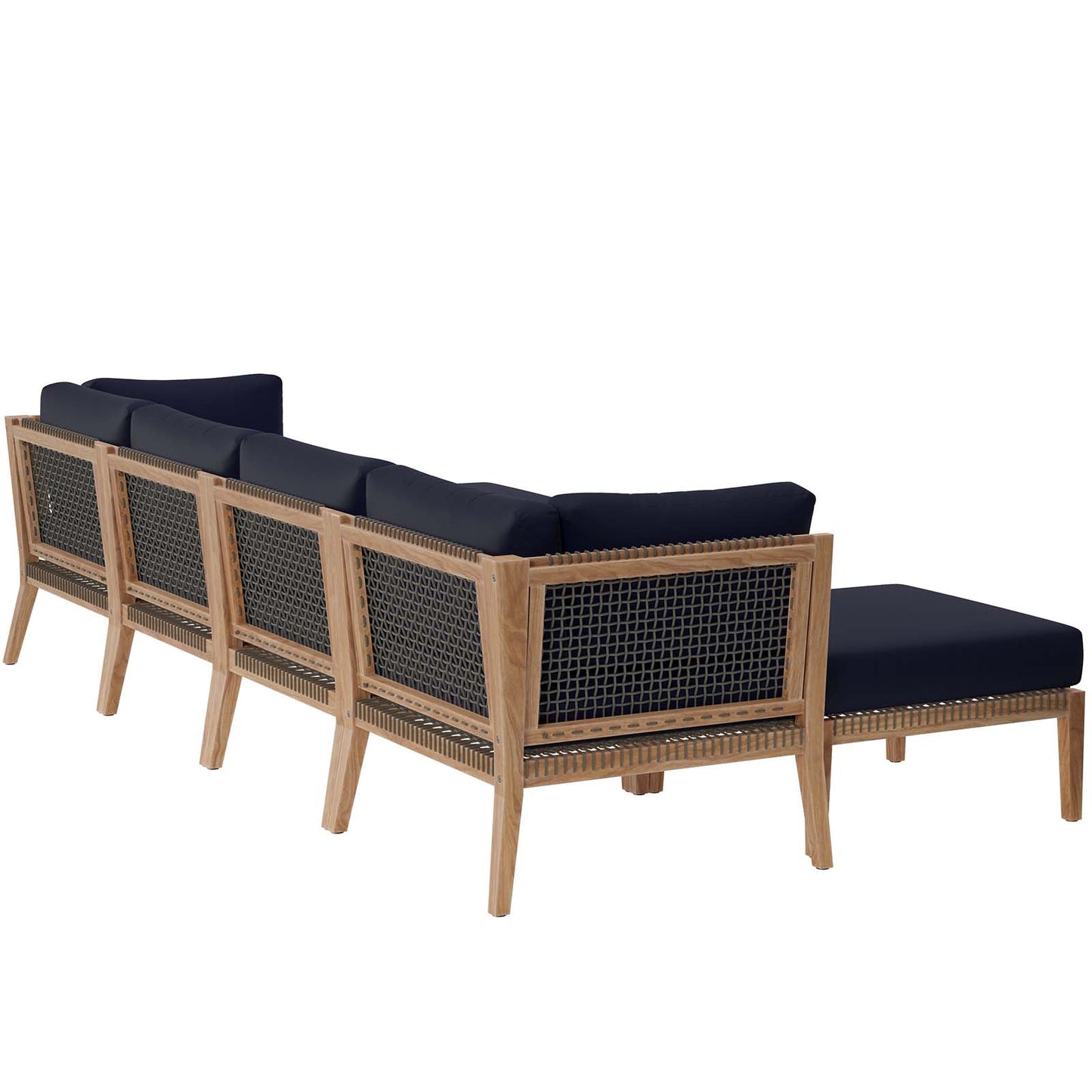 Clearwater Outdoor Patio Teak Wood 6-Piece Sectional Sofa By Modway - EEI-6122 | Outdoor Sofas, Loveseats & Sectionals - 33