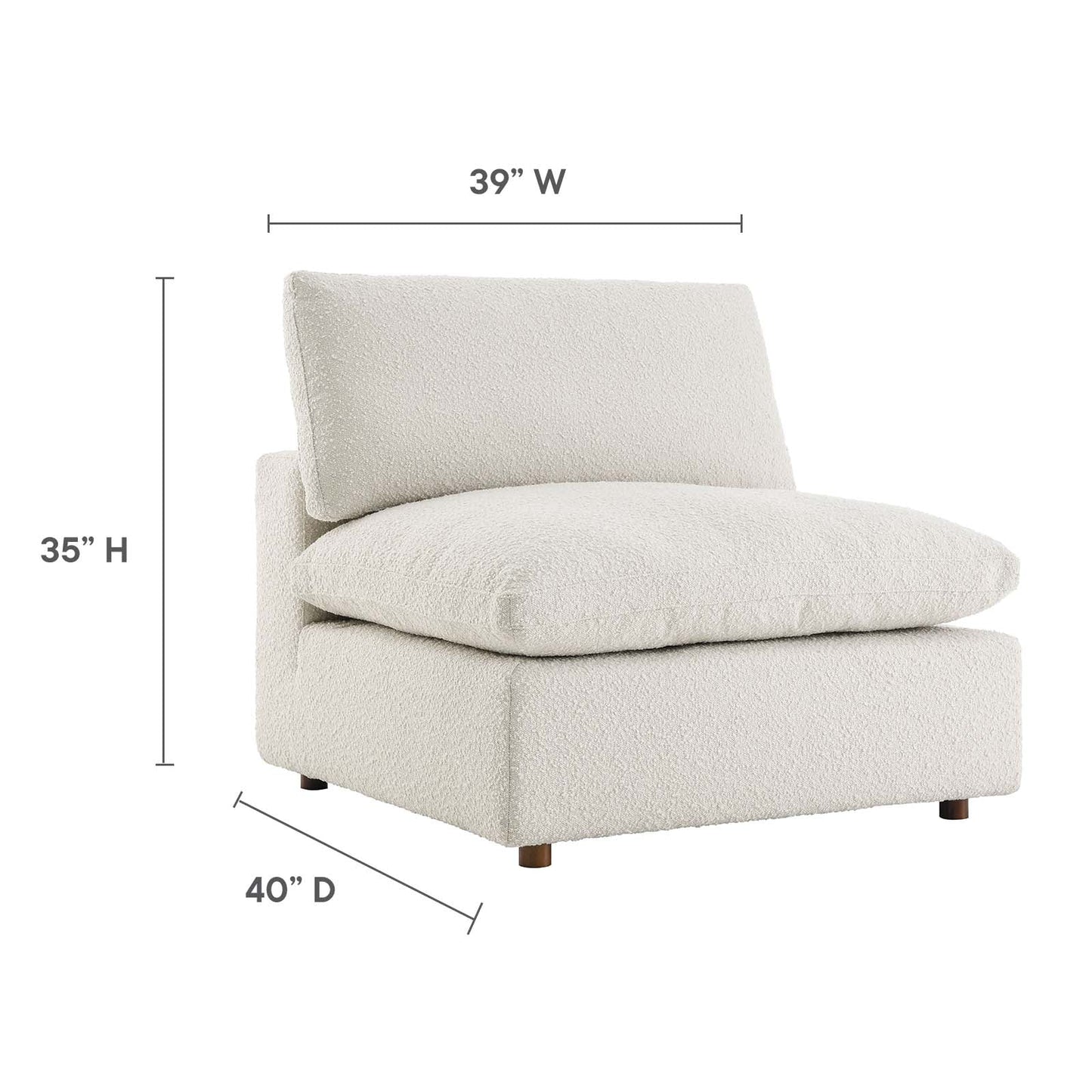 Commix Down Filled Overstuffed Boucle Fabric Armless Chair By Modway - EEI-6257 | Lounge Chairs - 16