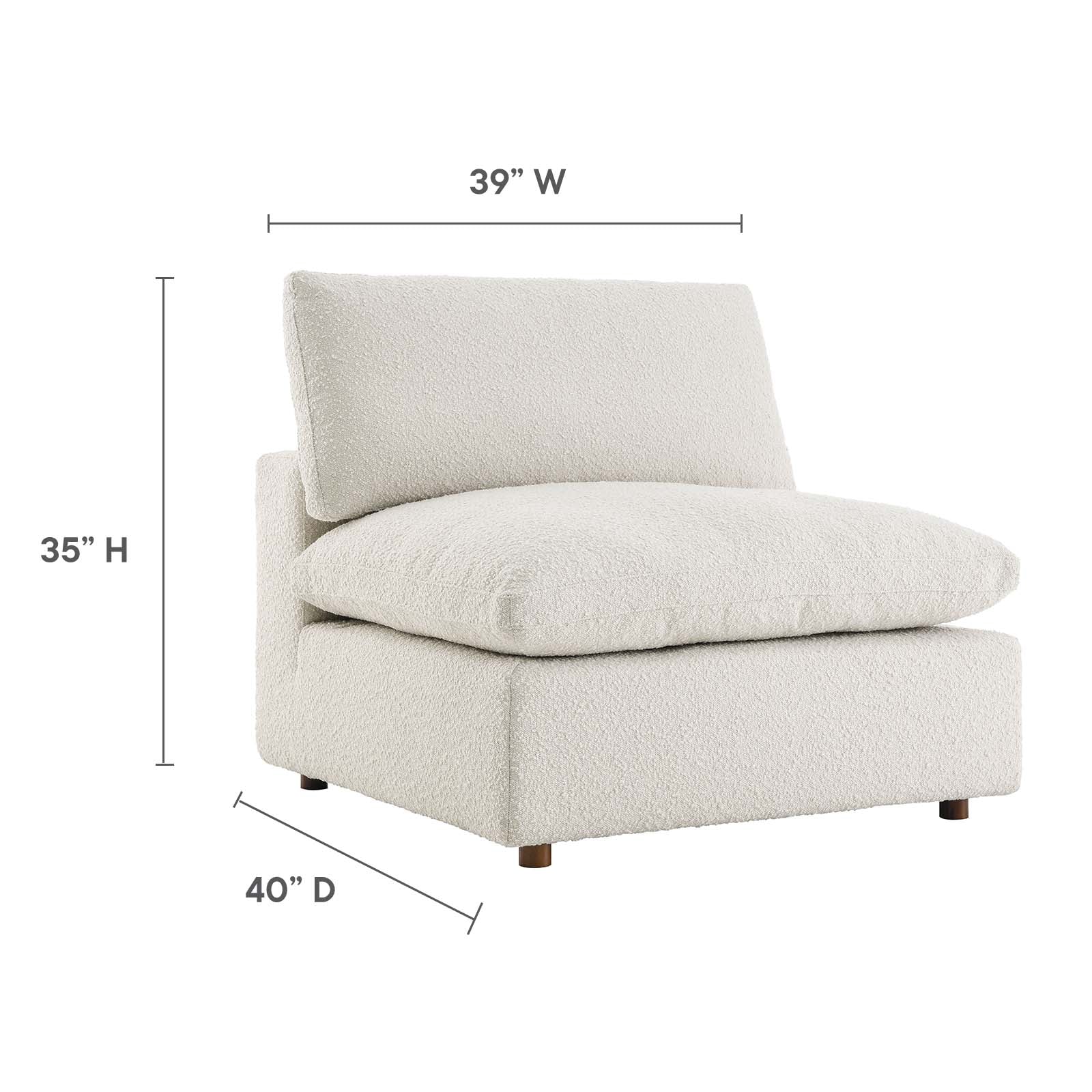 Commix Down Filled Overstuffed Boucle Fabric Armless Chair By Modway - EEI-6257 | Lounge Chairs - 16